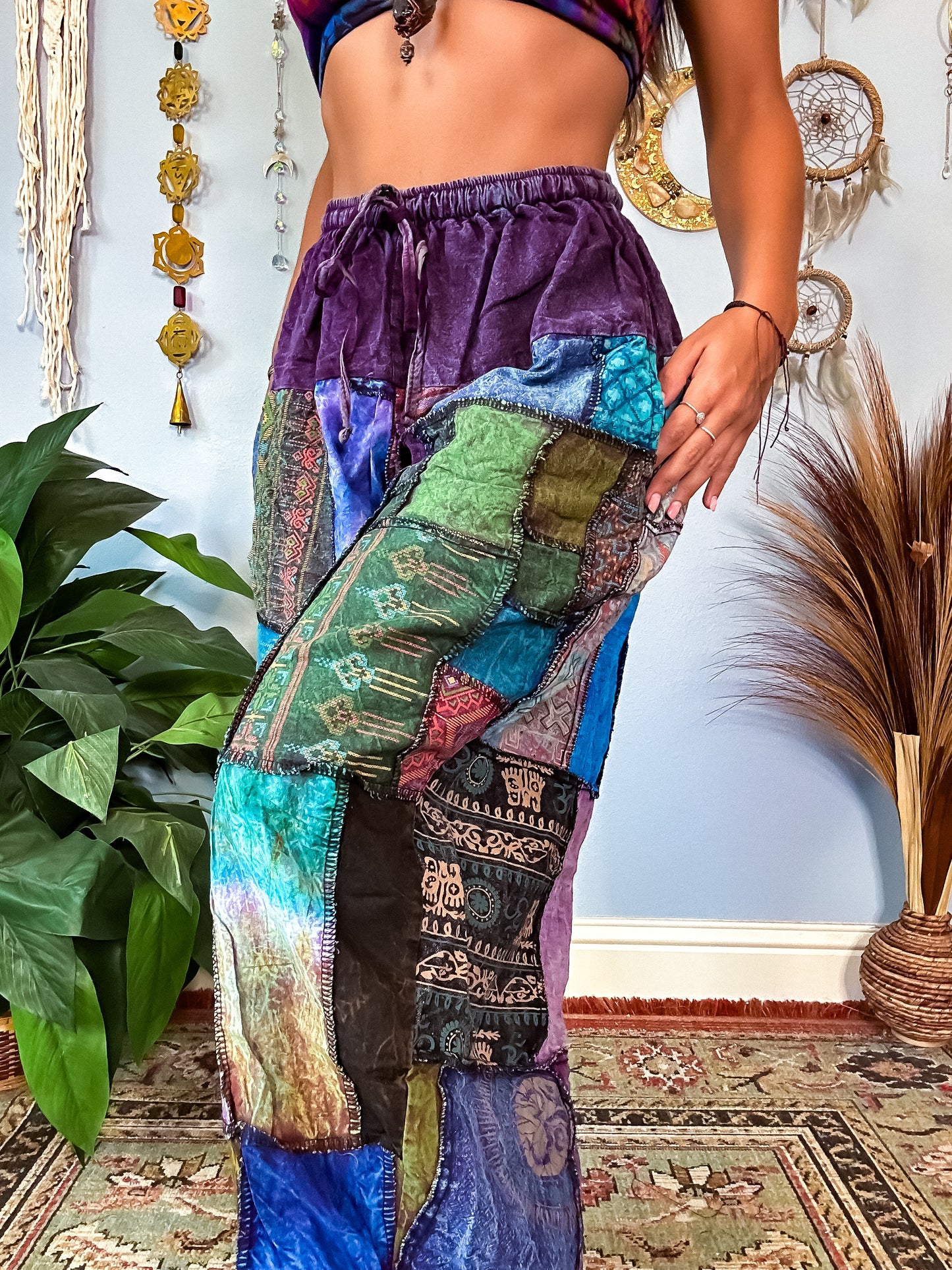 WOODLAND HAREM TROUSERS - BERRY