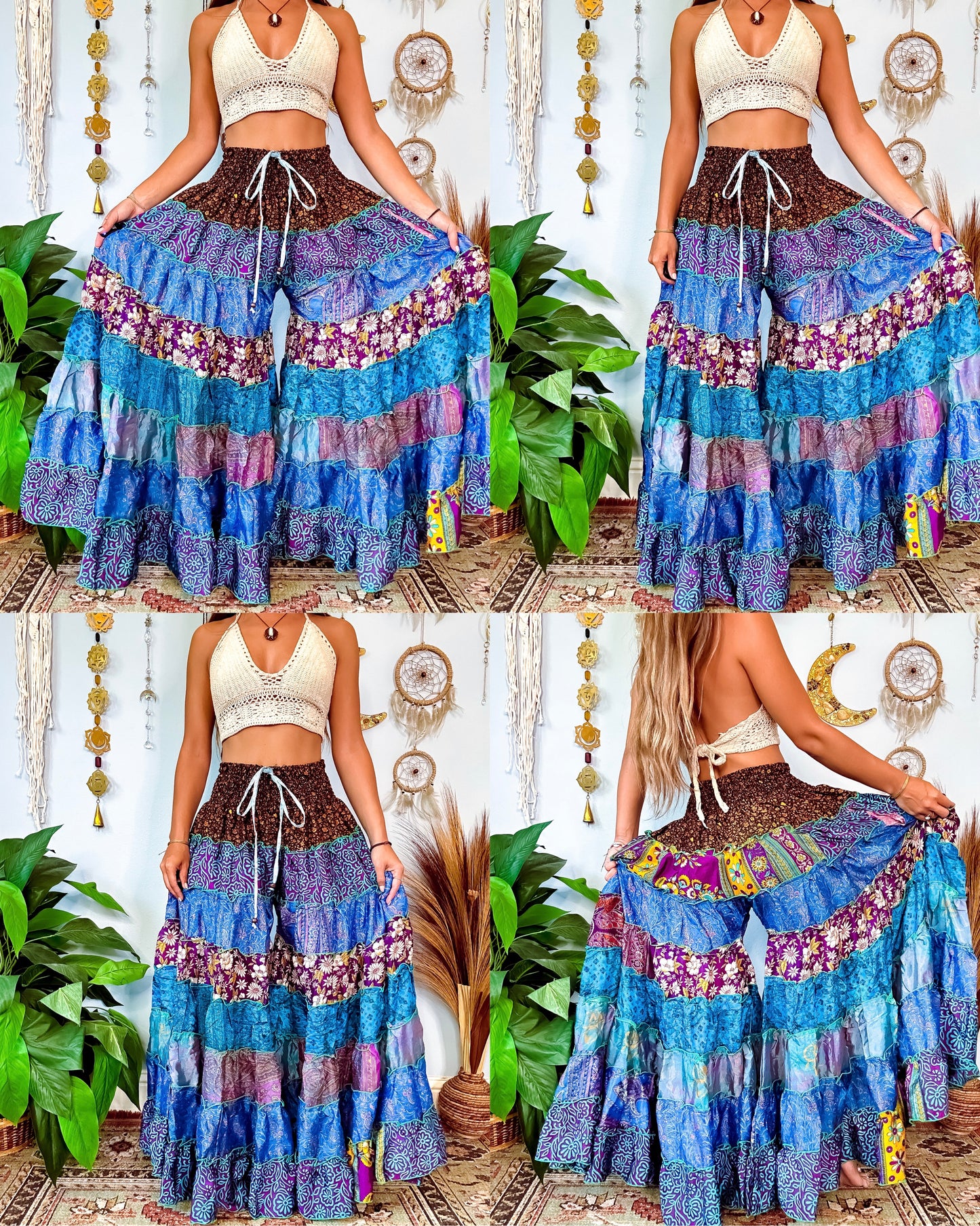 PATCHWORK TIERED PANTS