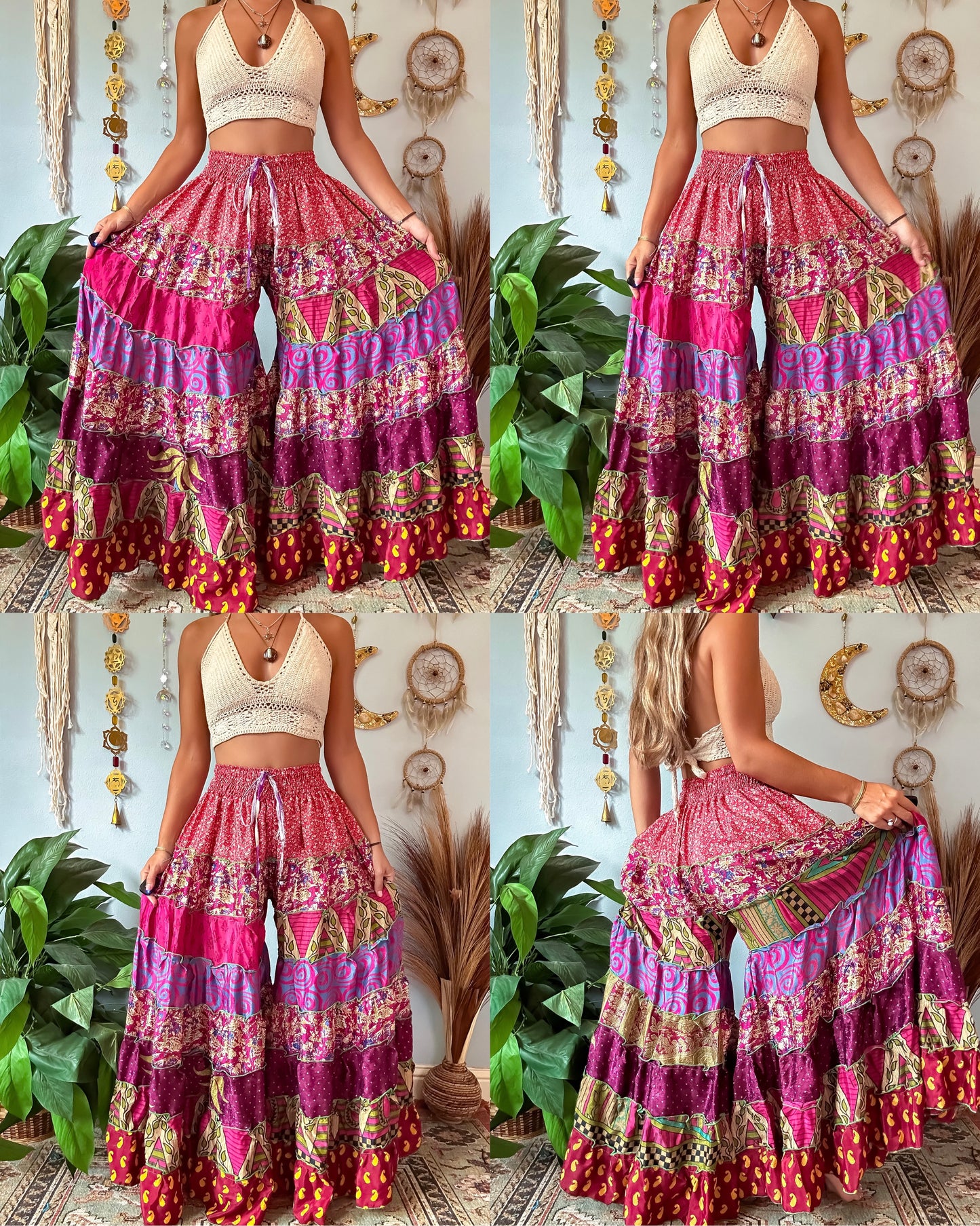 PATCHWORK TIERED PANTS