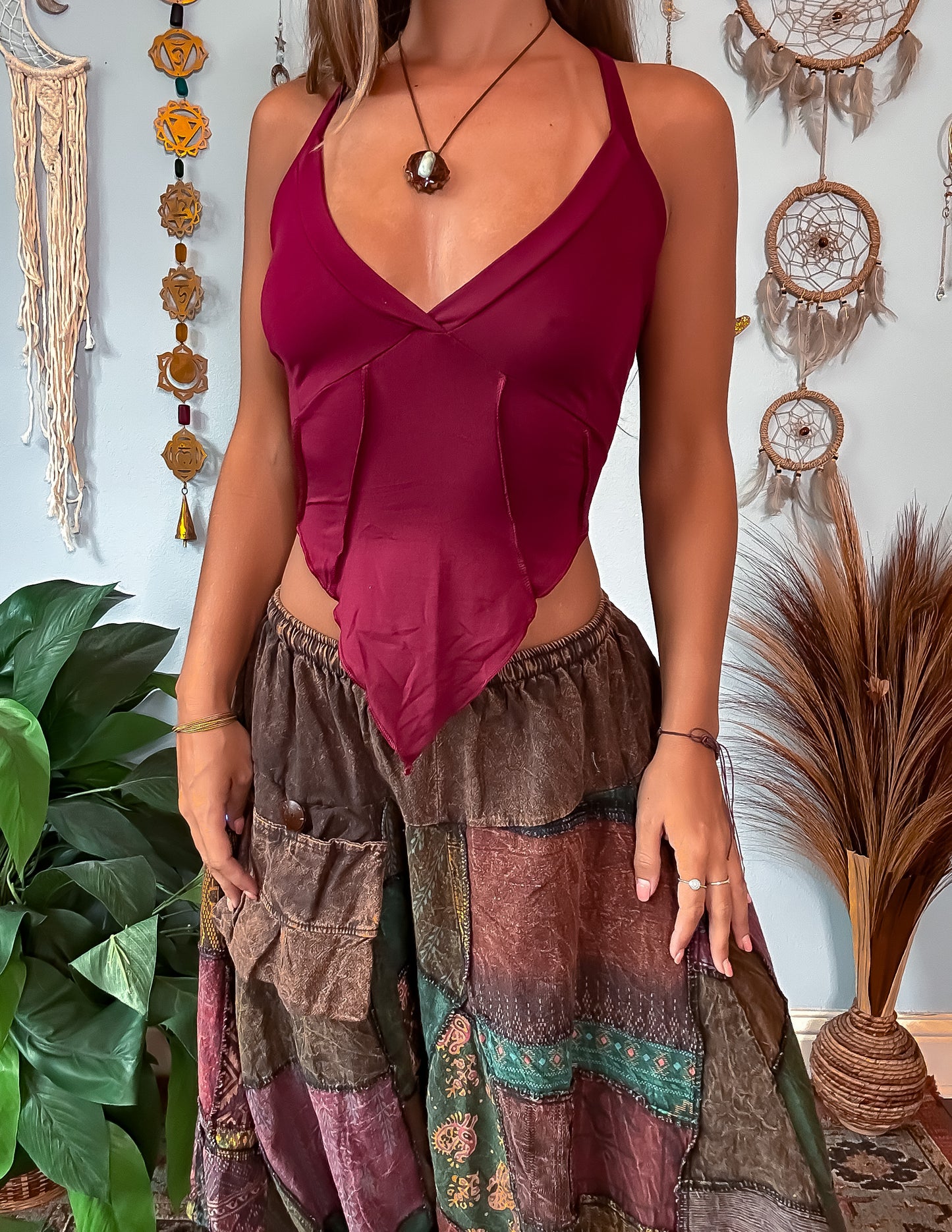 ELLERY PIXIE TOP - MAROON