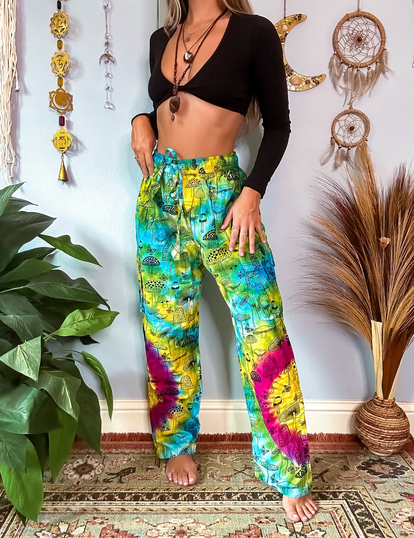 SWIRL BUTTERFLY TRIPS STRAIGHT LEG TROUSERS