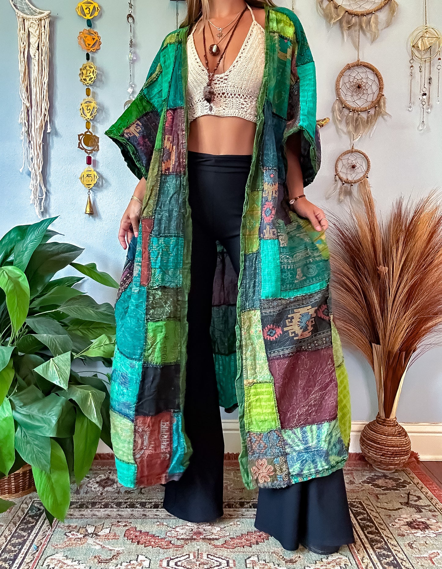 WOODLAND PATCHWORK DUSTER - FOREST TONED