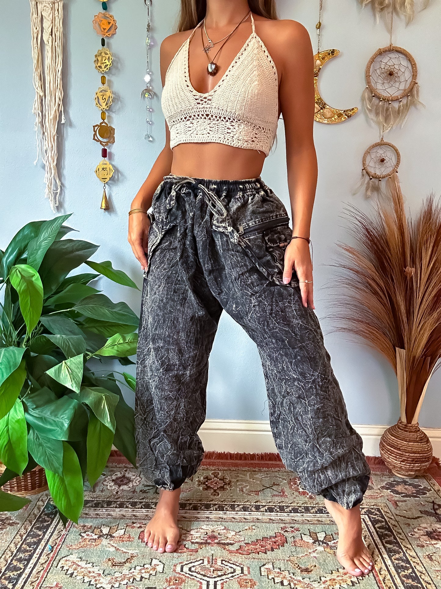 CEDAR HAREM TROUSERS - STONE