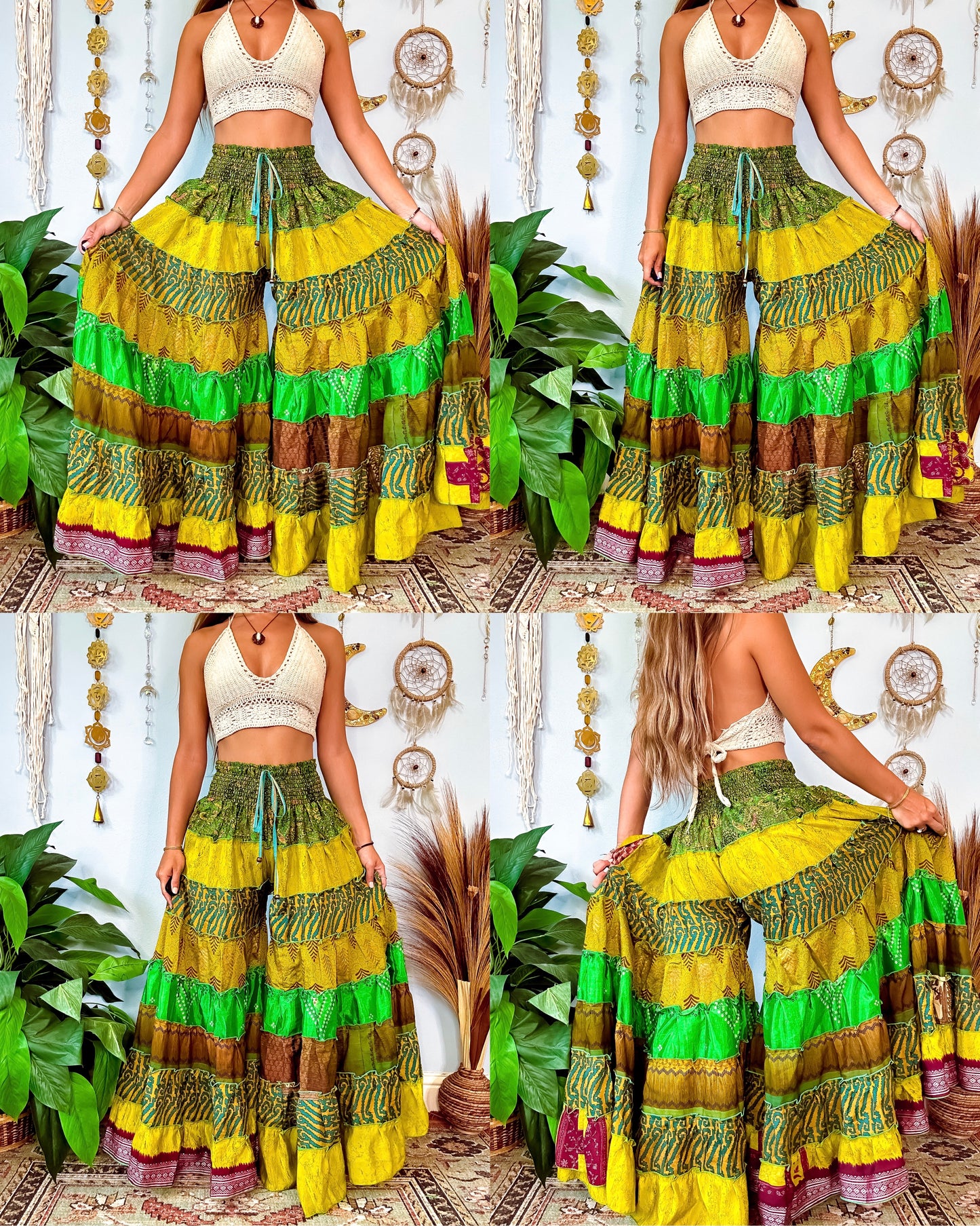 PATCHWORK TIERED PANTS