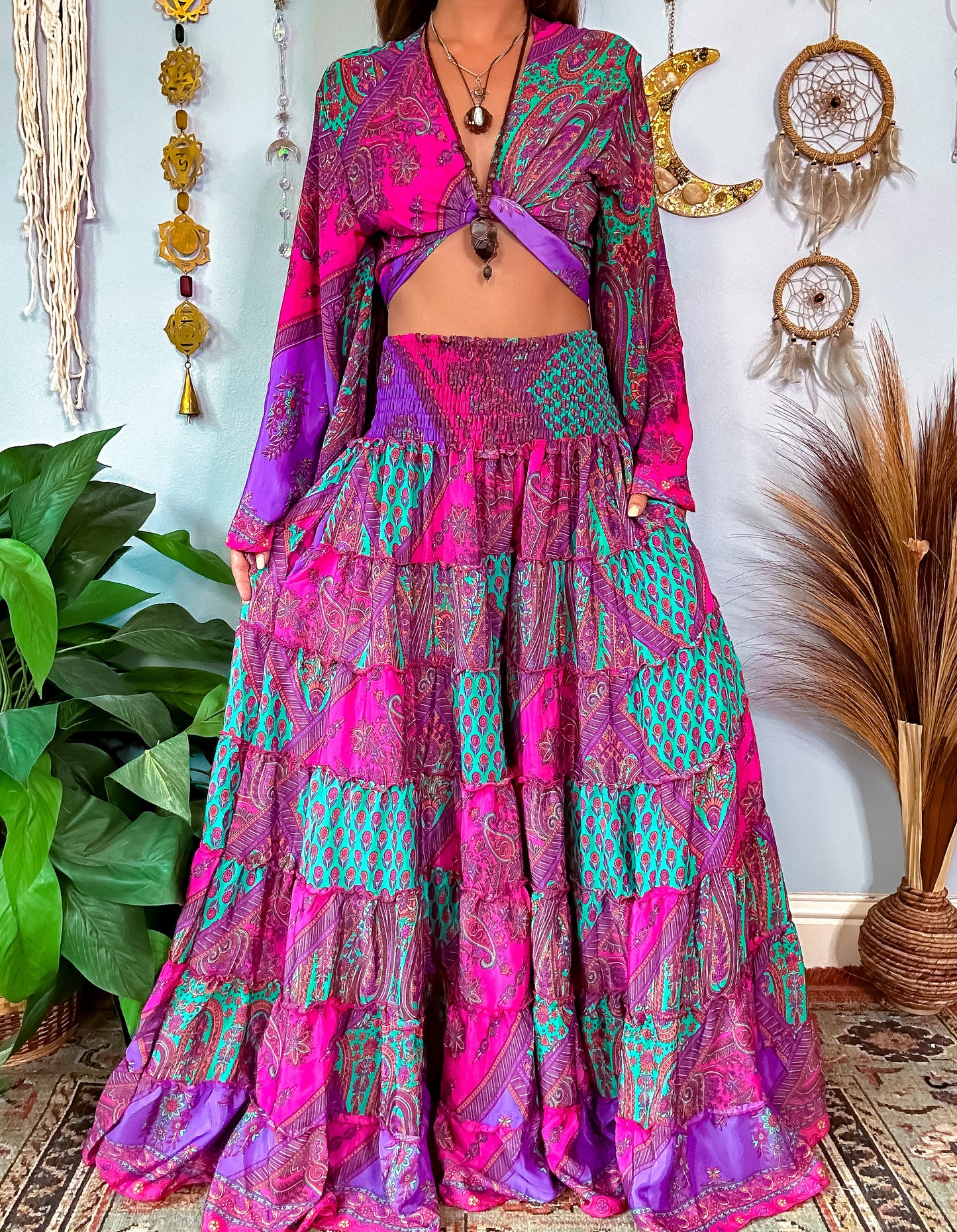WILLOW TOP & PANTS SET - FUCHSIA