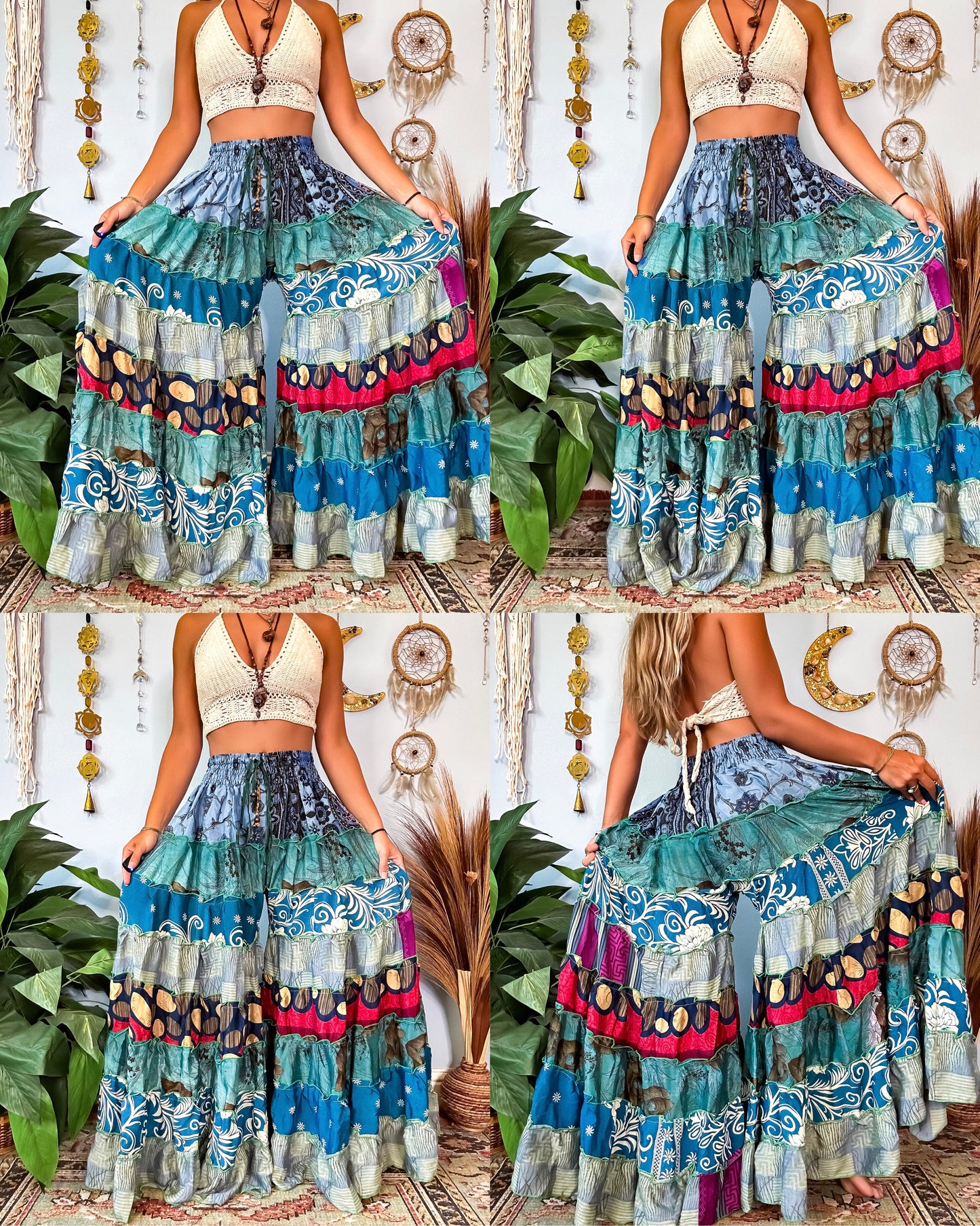 PATCHWORK TIERED PANTS