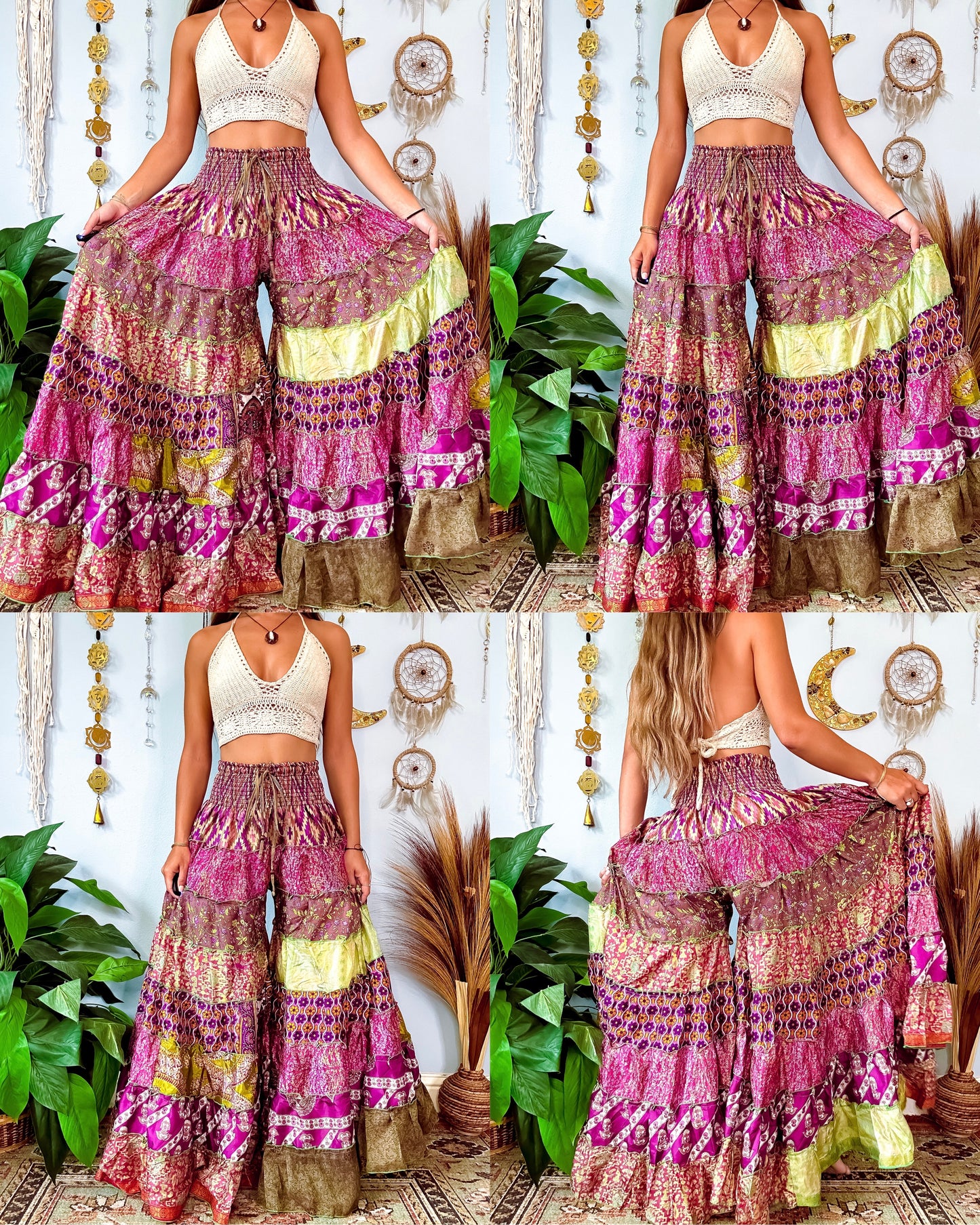PATCHWORK TIERED PANTS