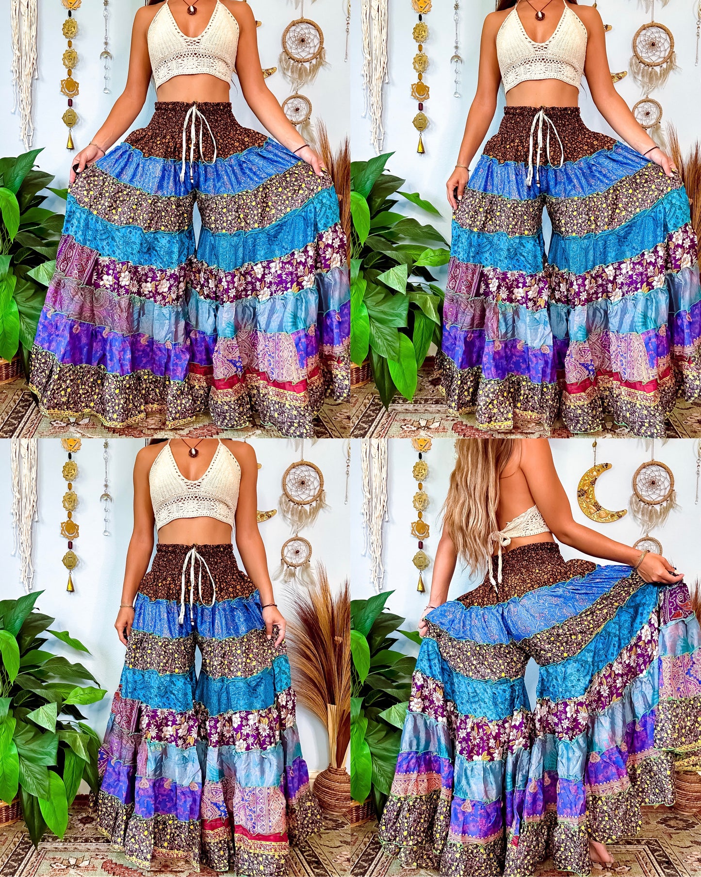 PATCHWORK TIERED PANTS