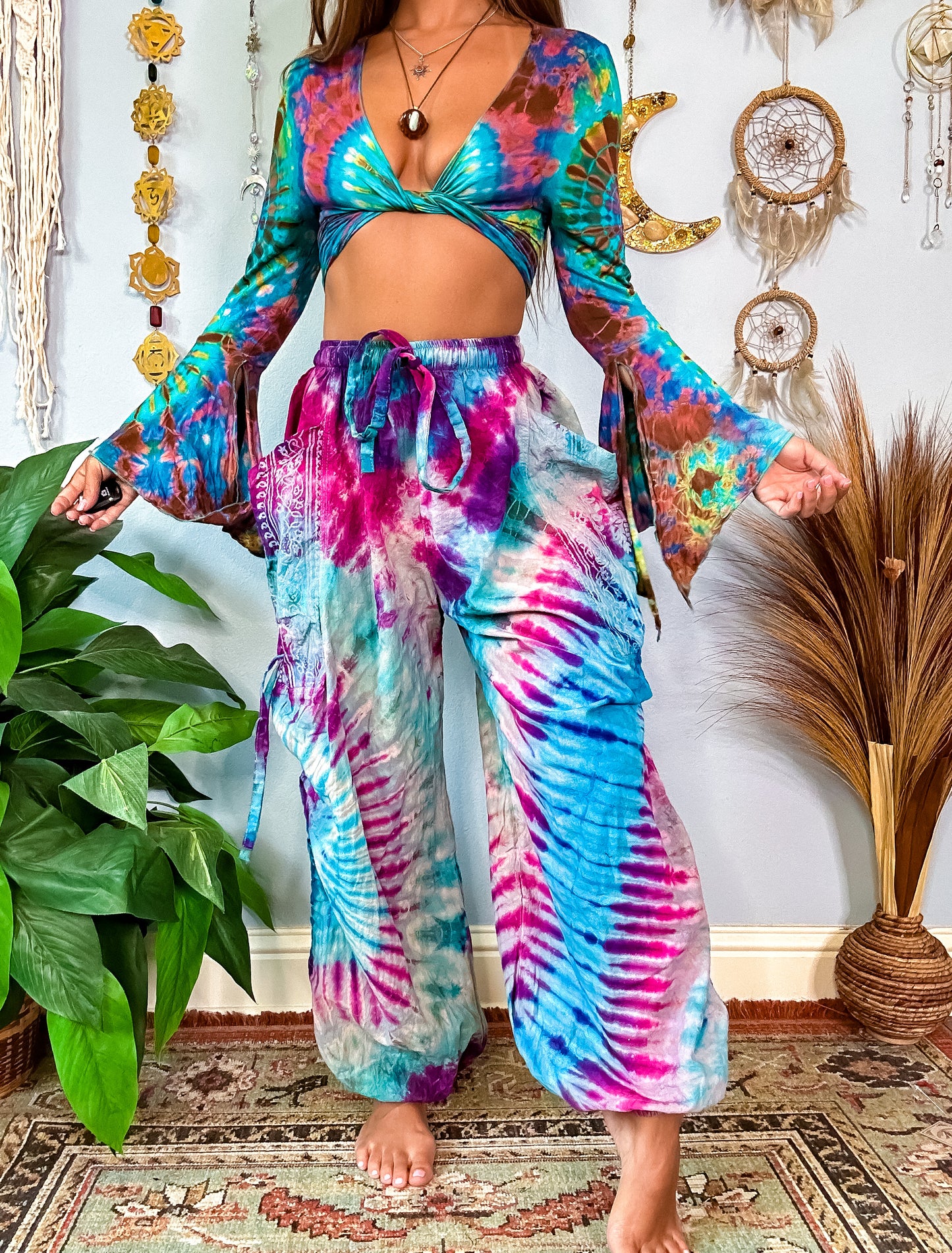 NALANI HAREM TROUSERS - PINK & BLUE