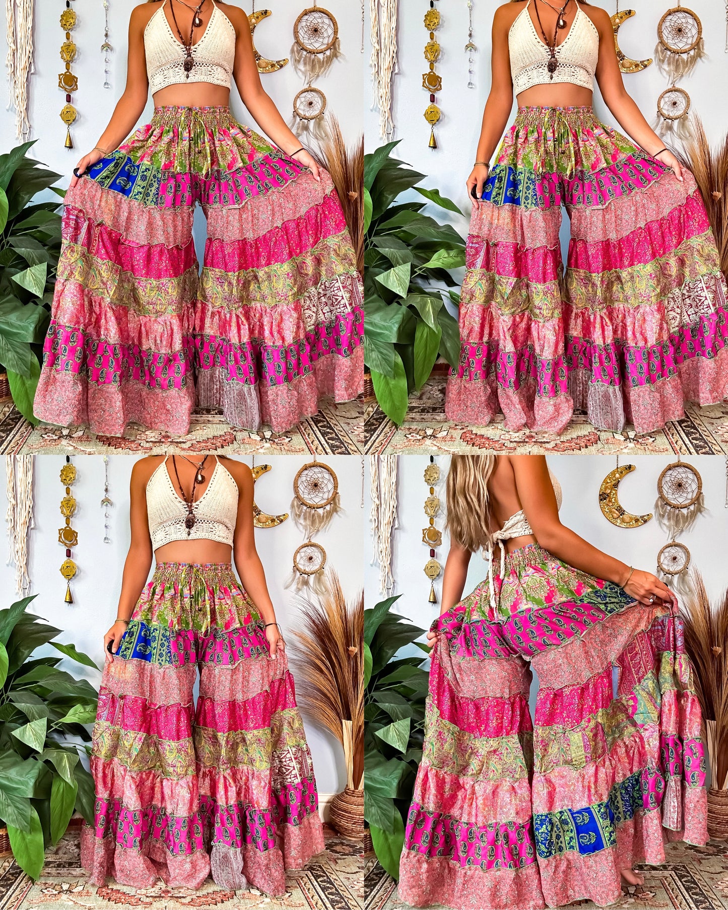 PATCHWORK TIERED PANTS