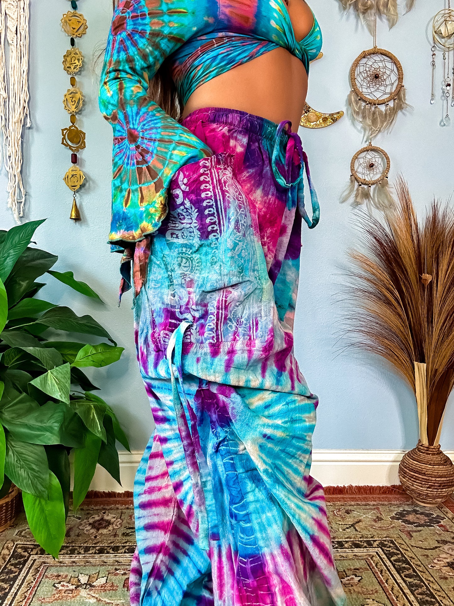 NALANI HAREM TROUSERS - PINK & BLUE