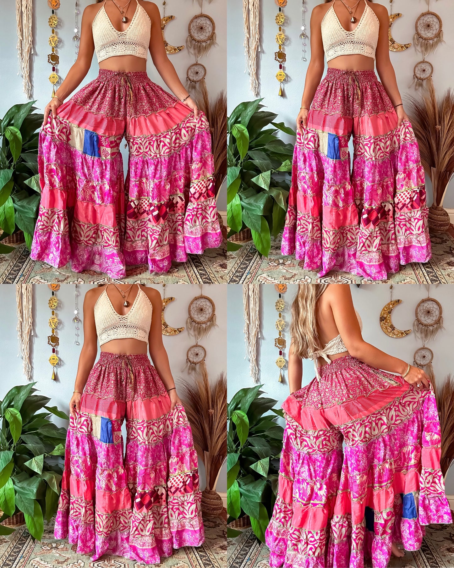 PATCHWORK TIERED PANTS