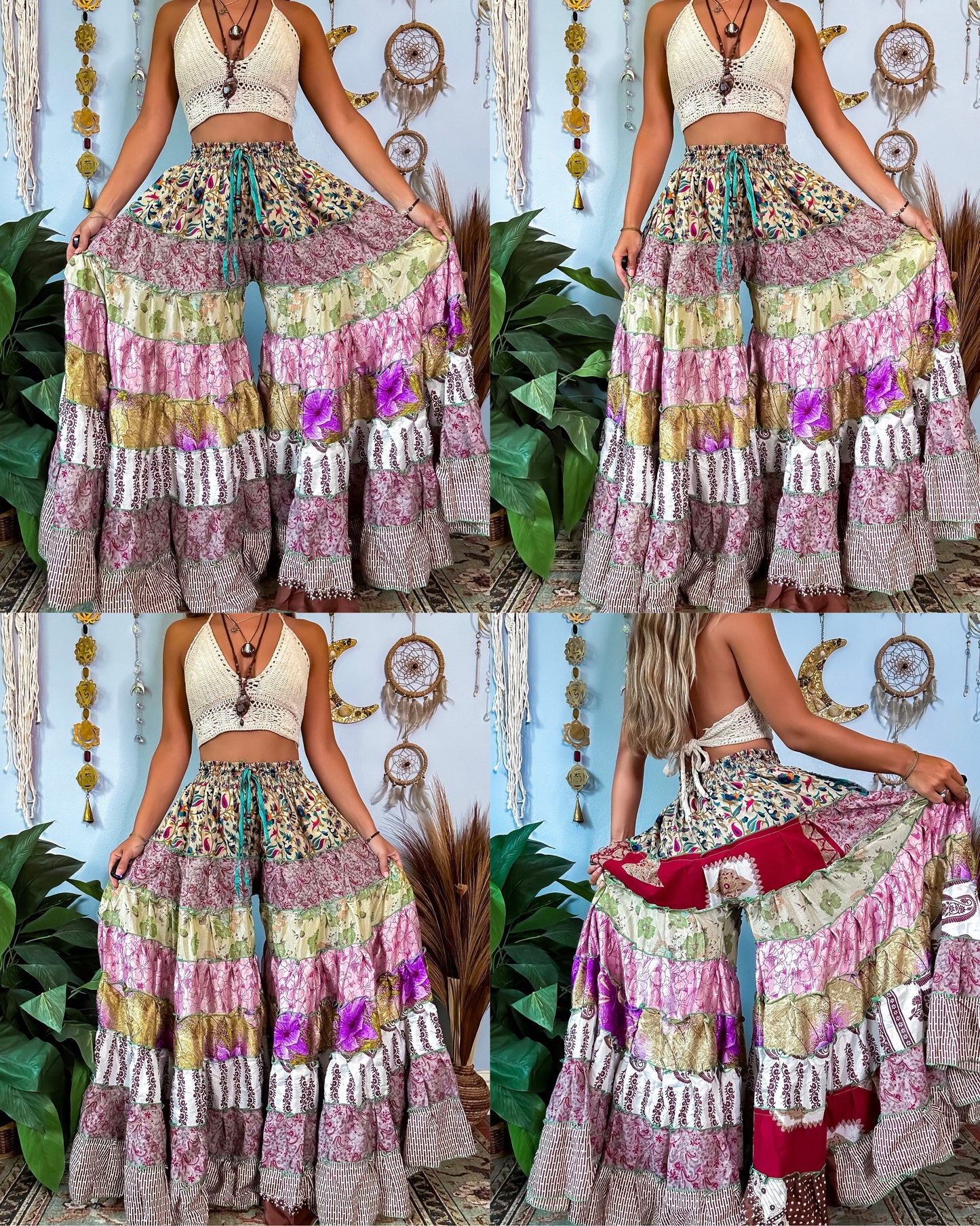 PATCHWORK TIERED PANTS
