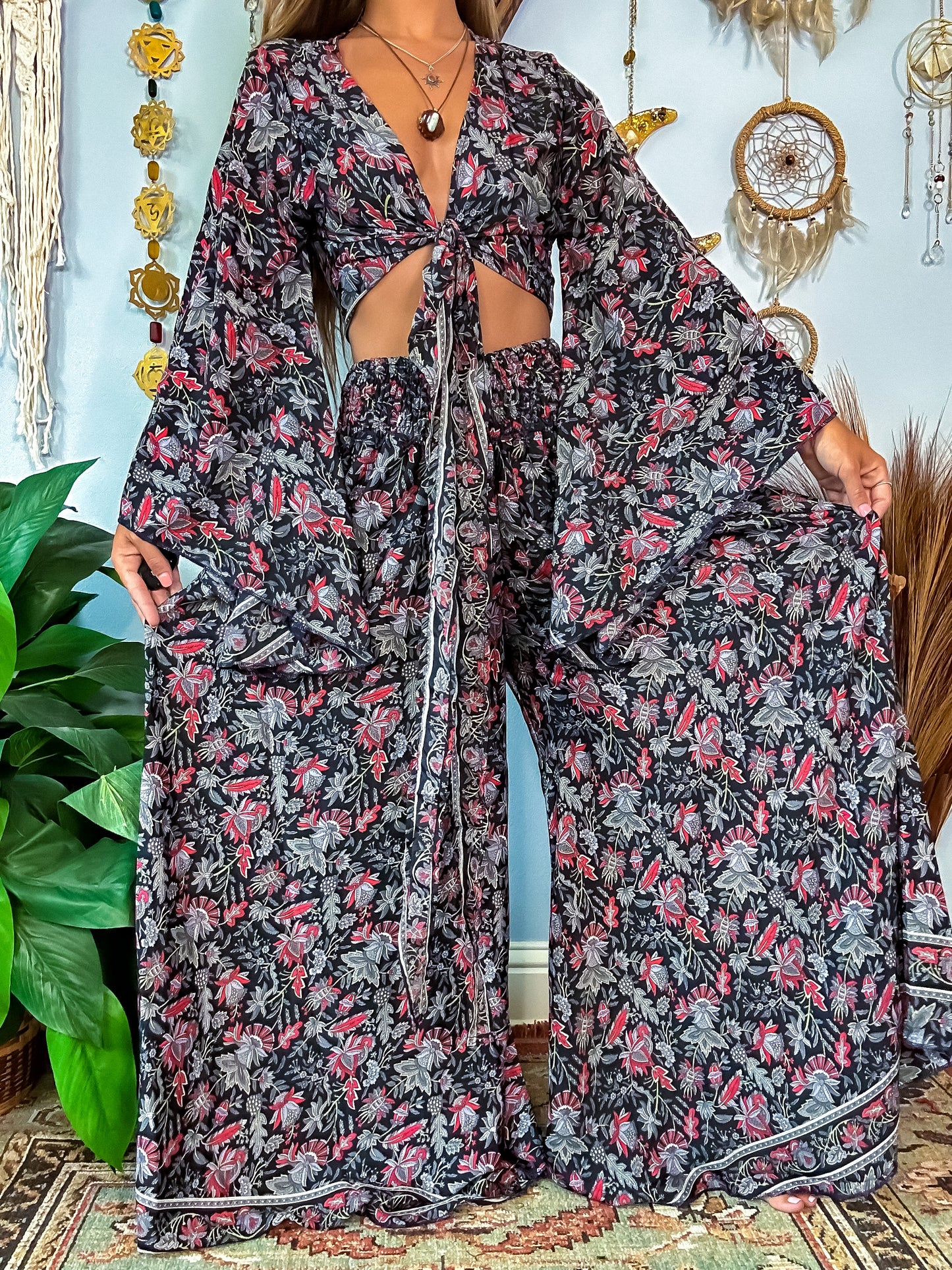 MARLOW TOP & PANTS SET - BLACK