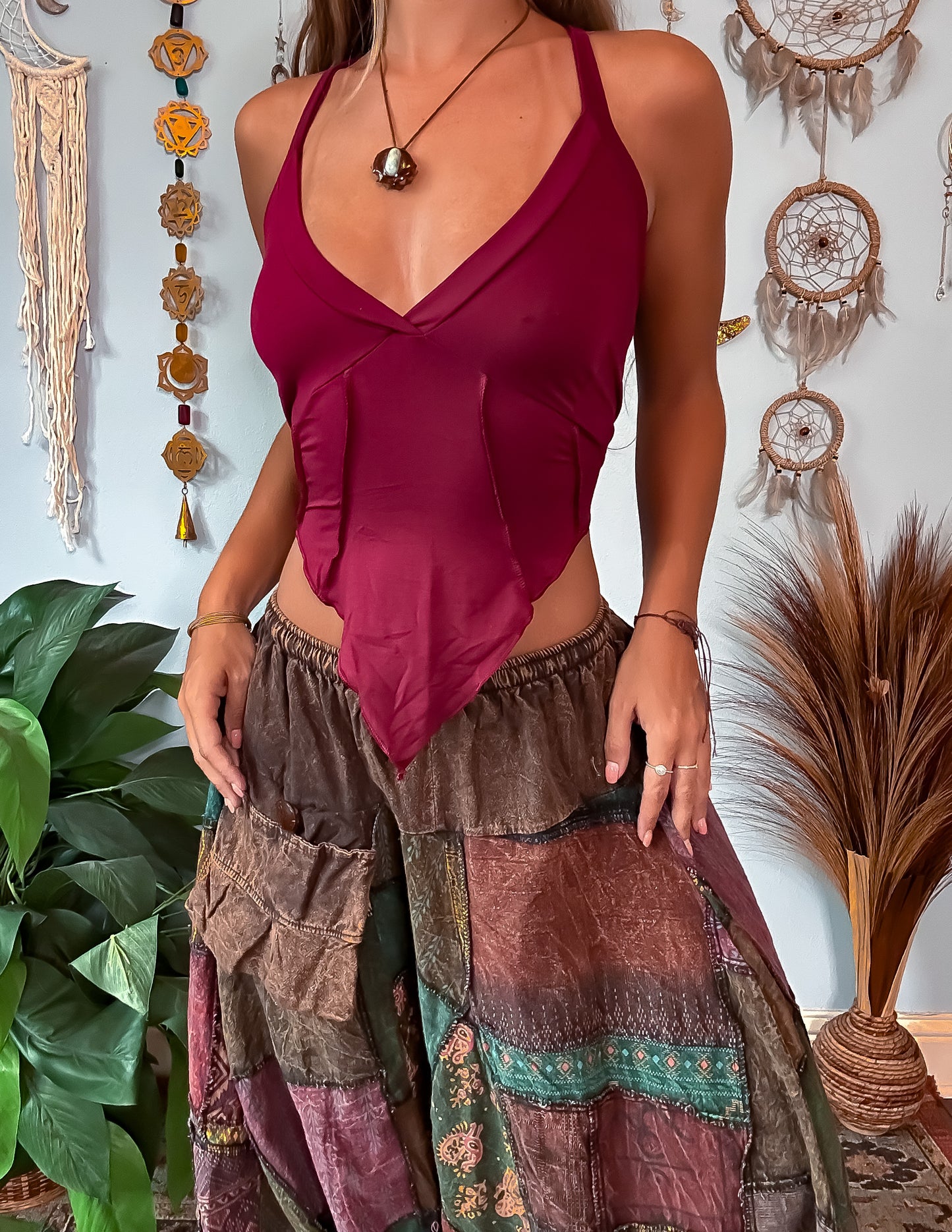 ELLERY PIXIE TOP - MAROON