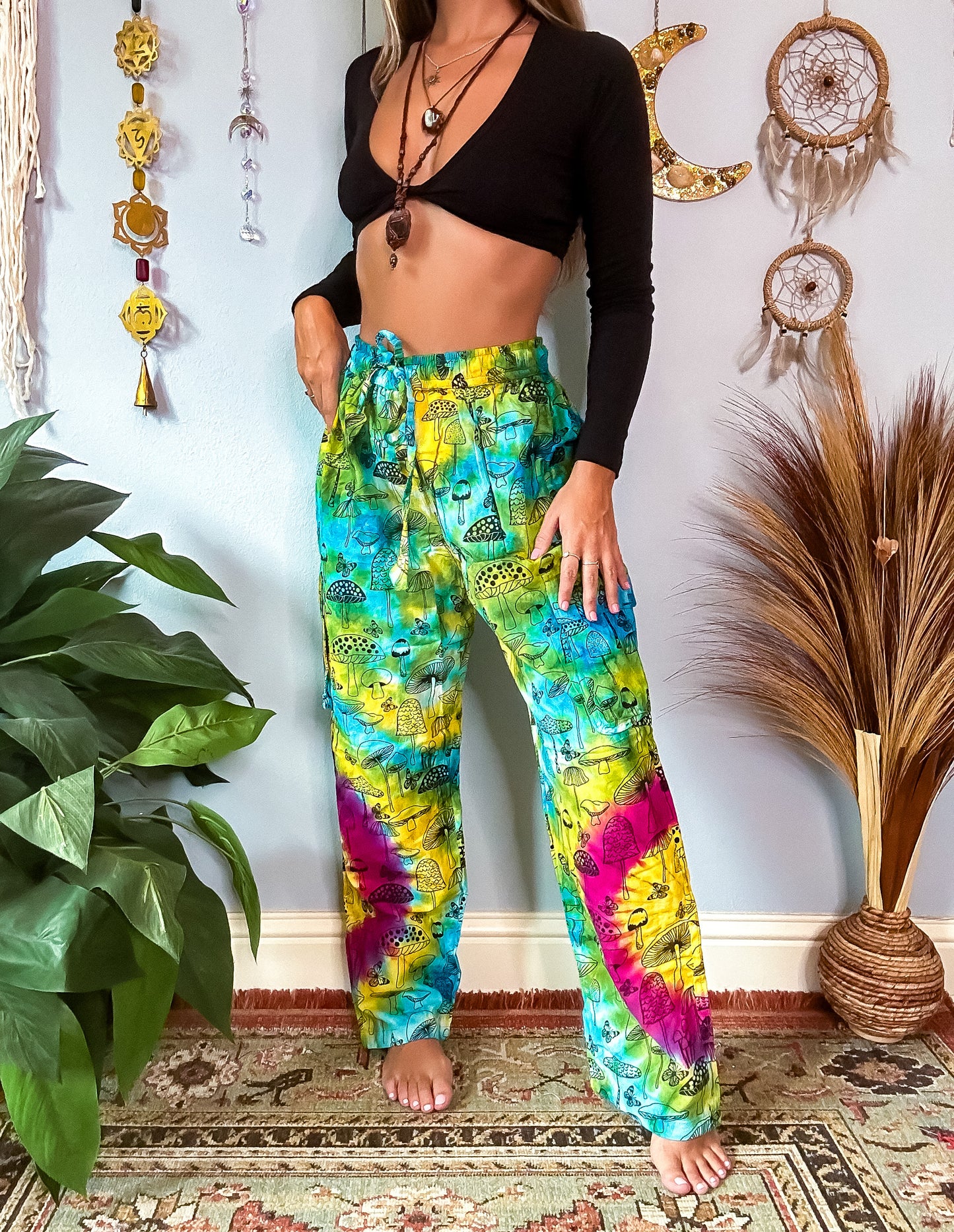 SWIRL BUTTERFLY TRIPS STRAIGHT LEG TROUSERS