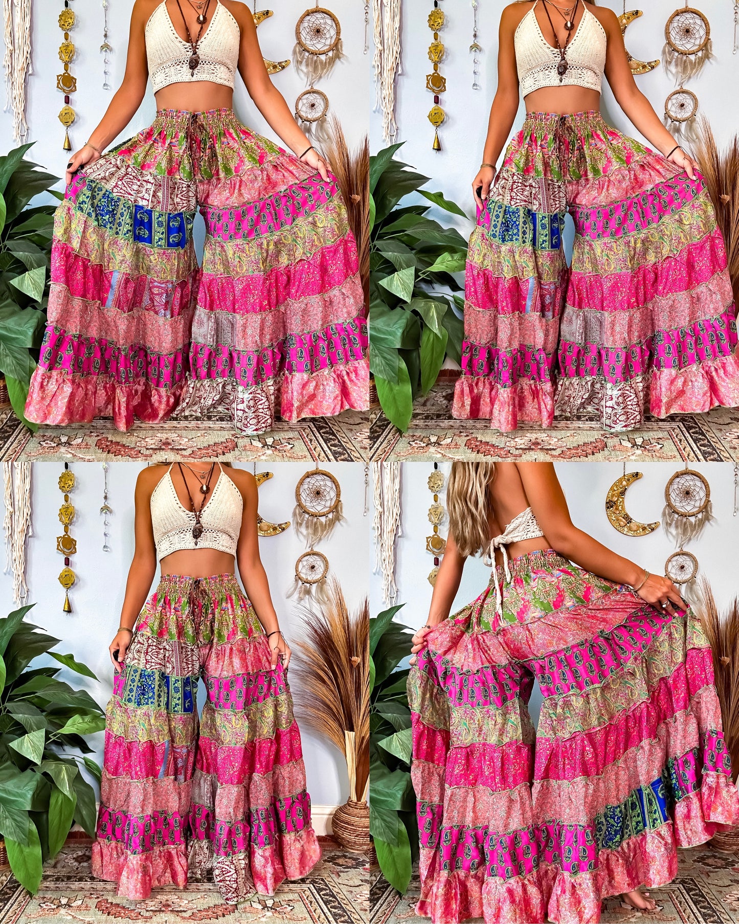 PATCHWORK TIERED PANTS