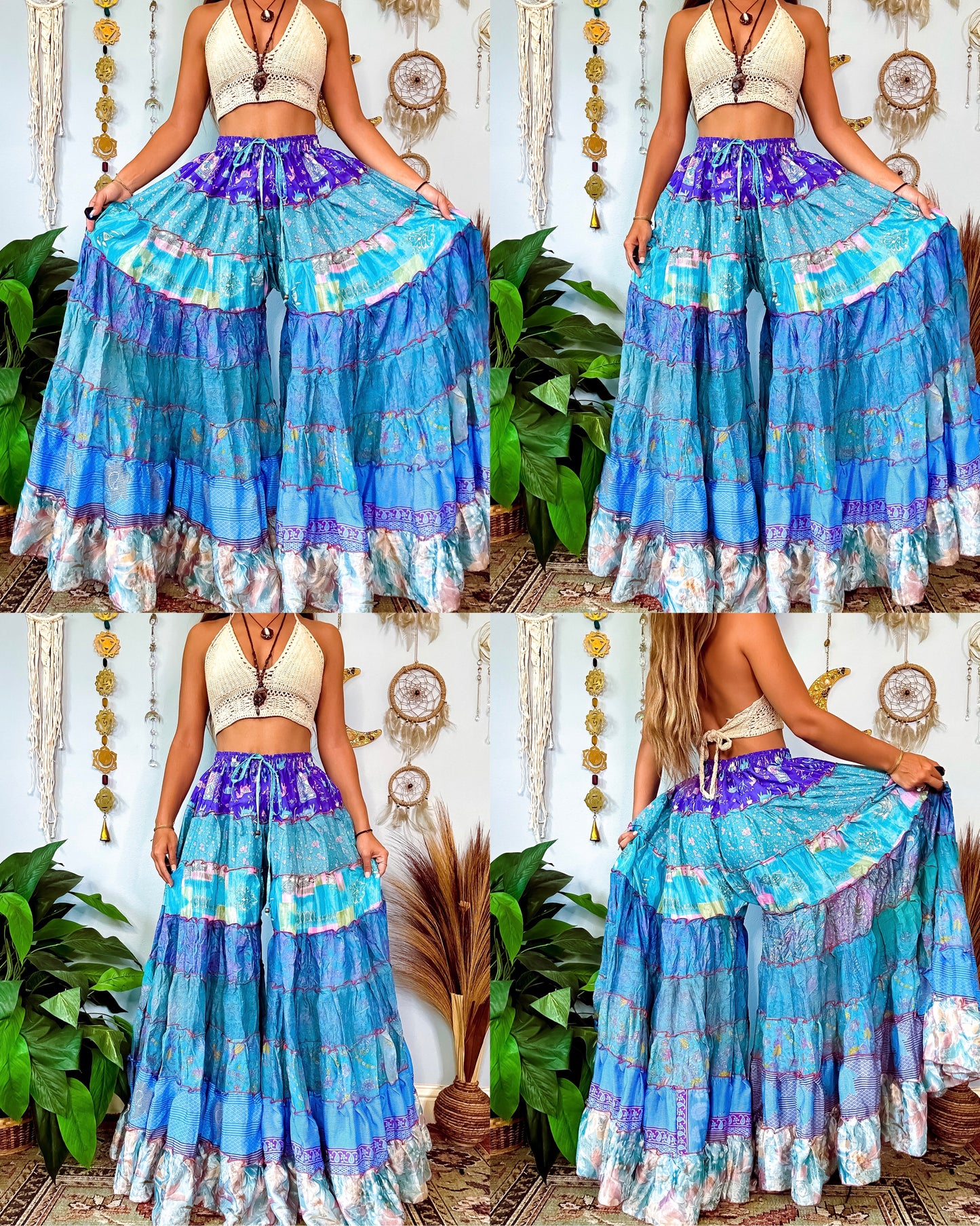 PATCHWORK TIERED PANTS (TALL)