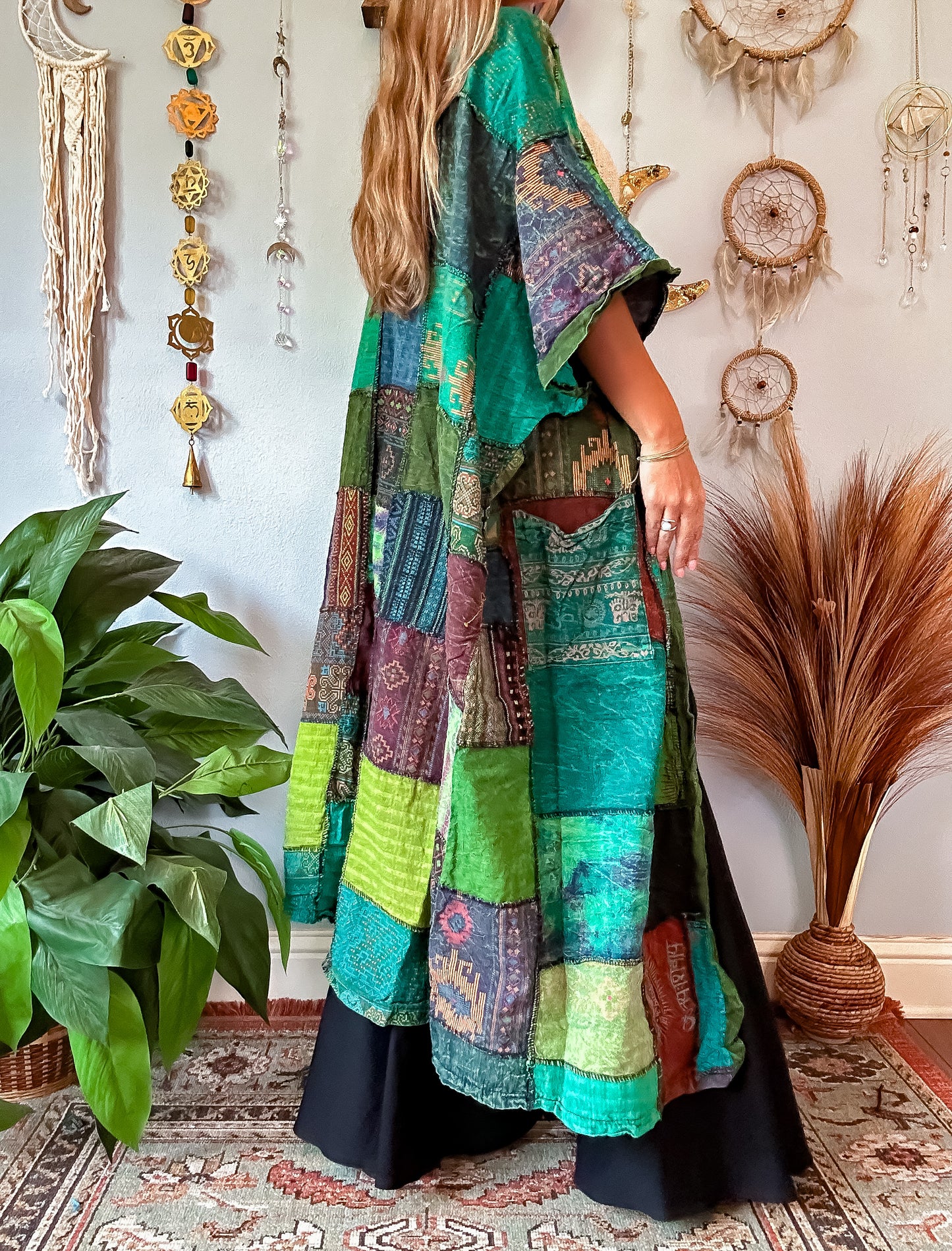 WOODLAND PATCHWORK DUSTER - FOREST TONED