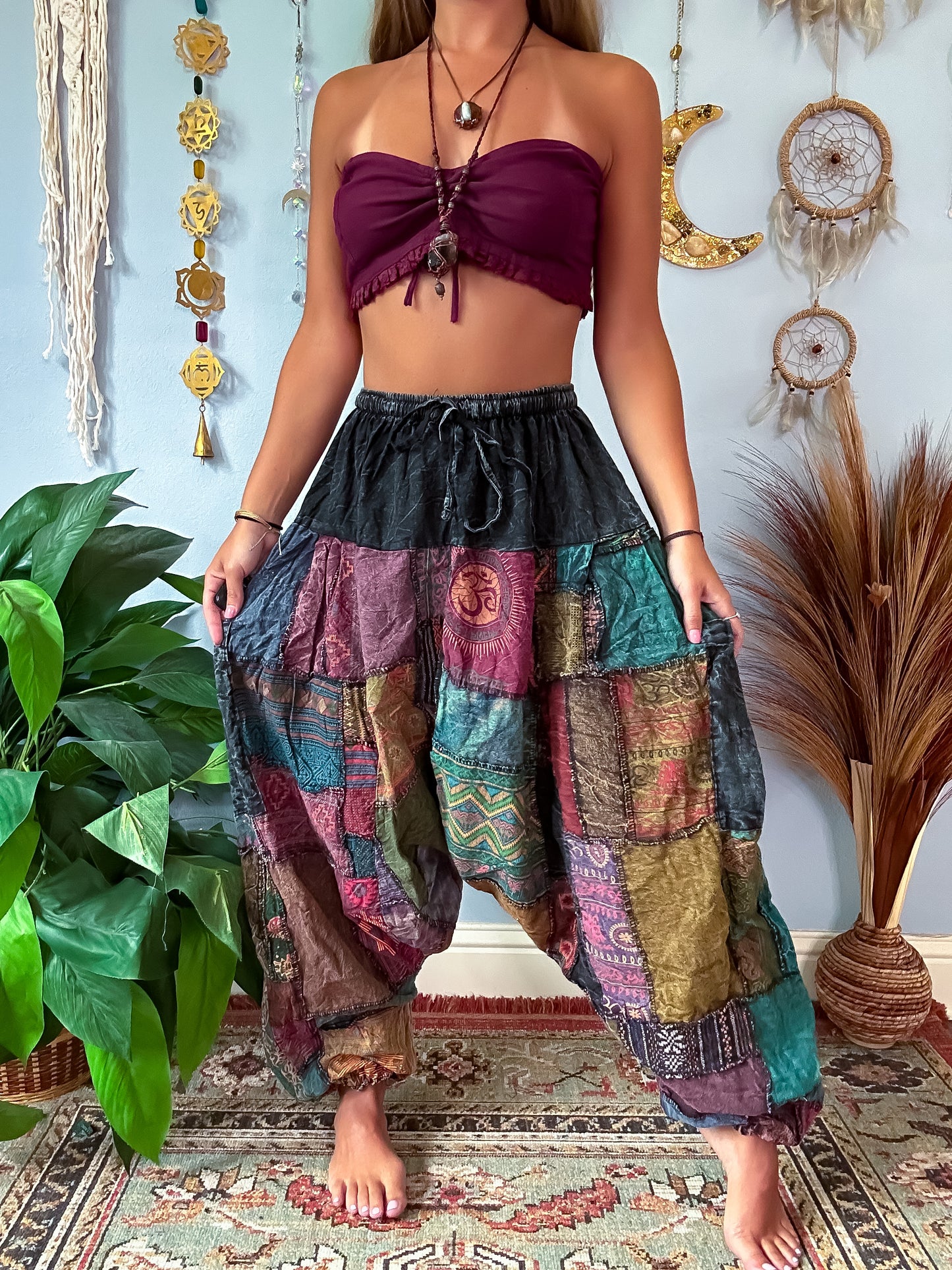 FORESTER HAREM TROUSERS - STONE / EARTH