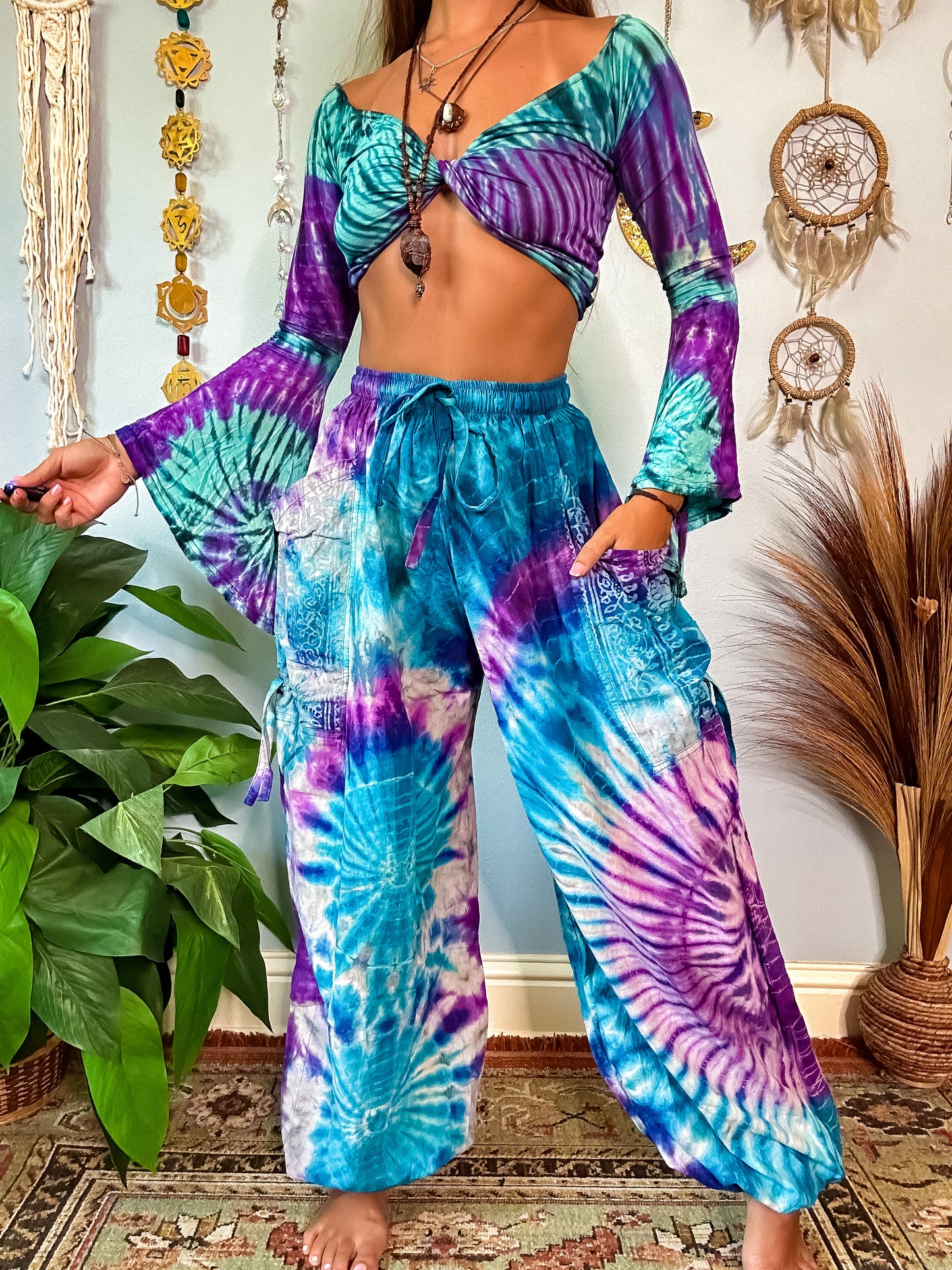 NALANI HAREM TROUSERS - BLUE & PURPLE