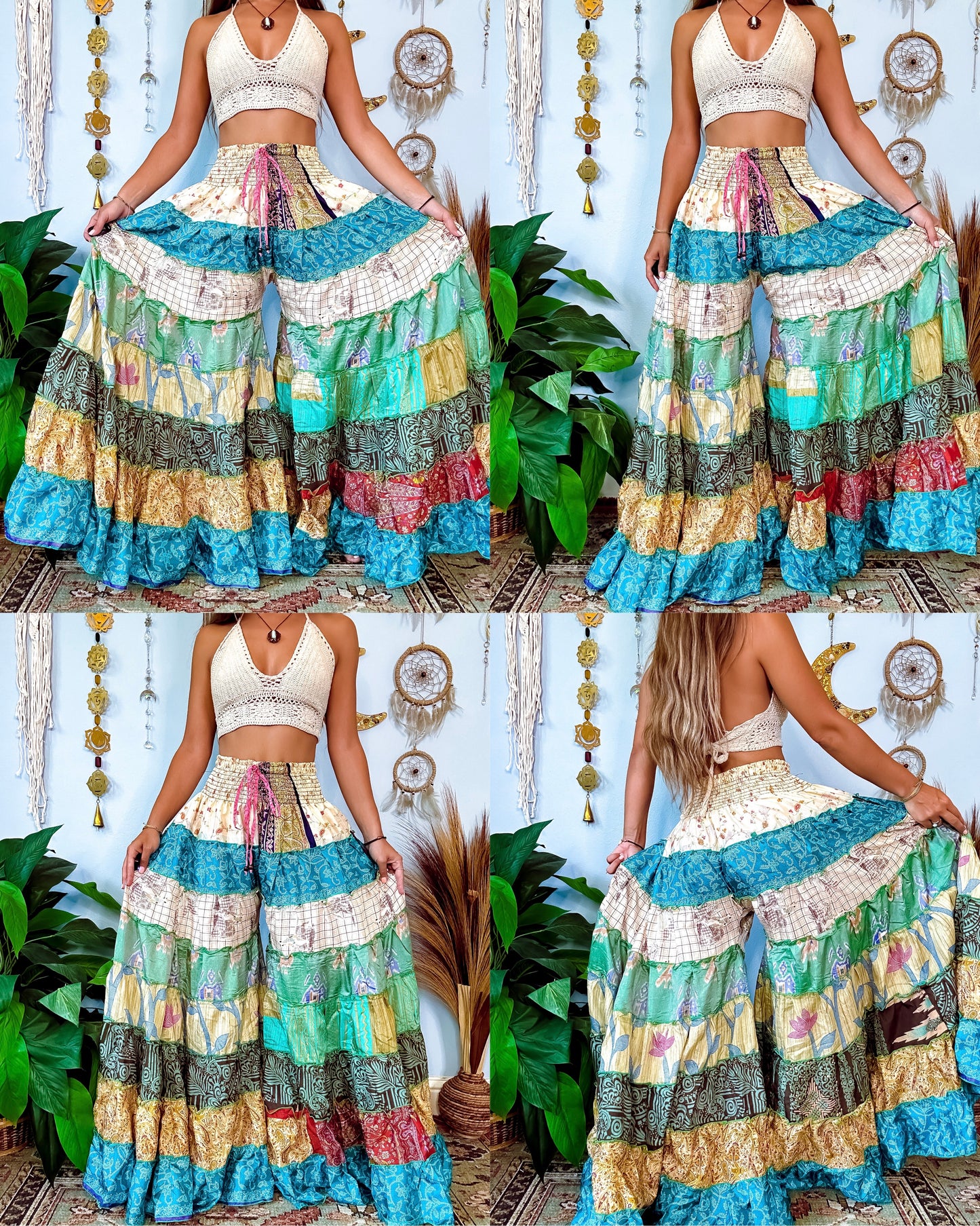 PATCHWORK TIERED PANTS