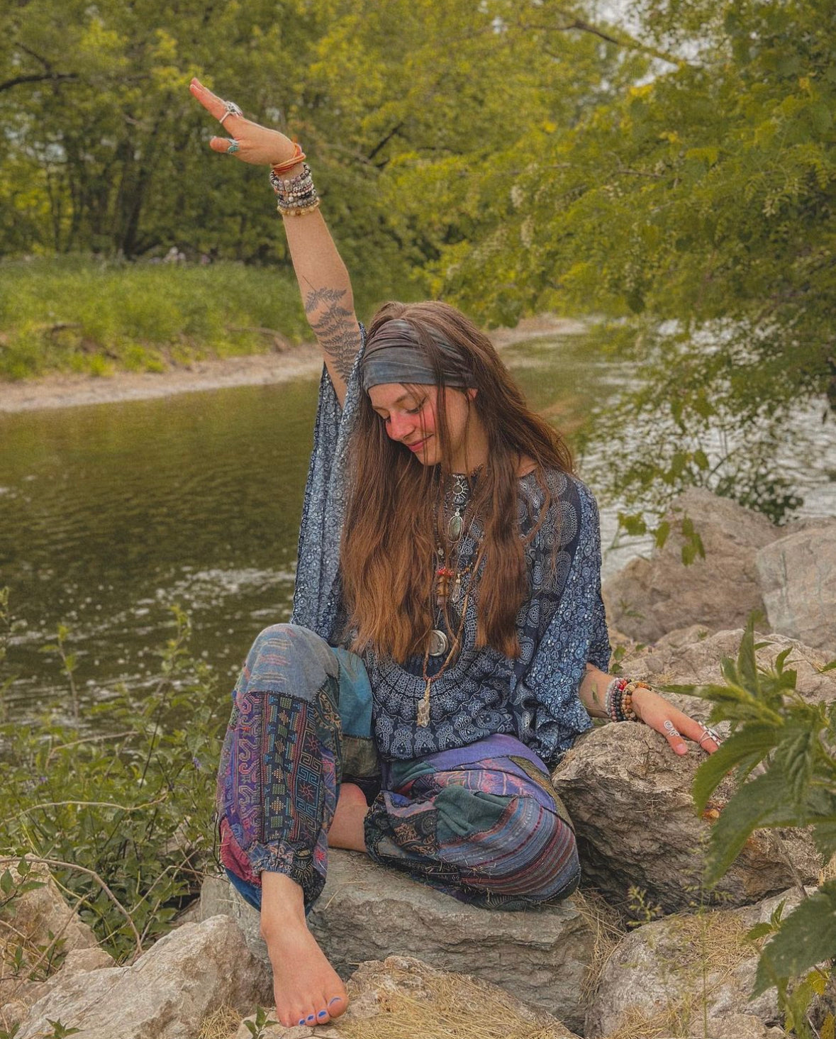 WOODLAND HAREM TROUSERS - COOL TONED