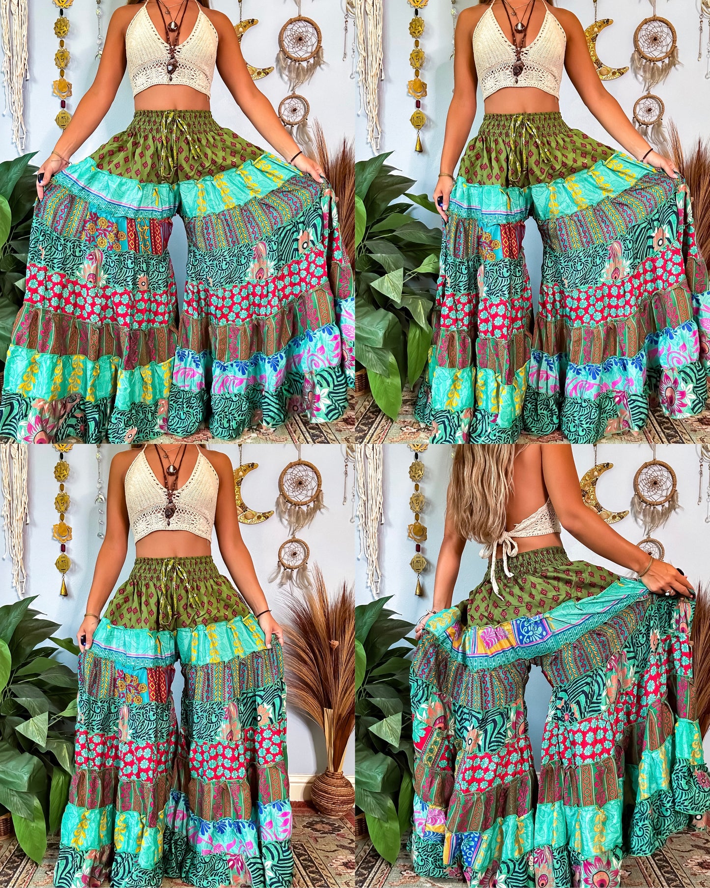 PATCHWORK TIERED PANTS