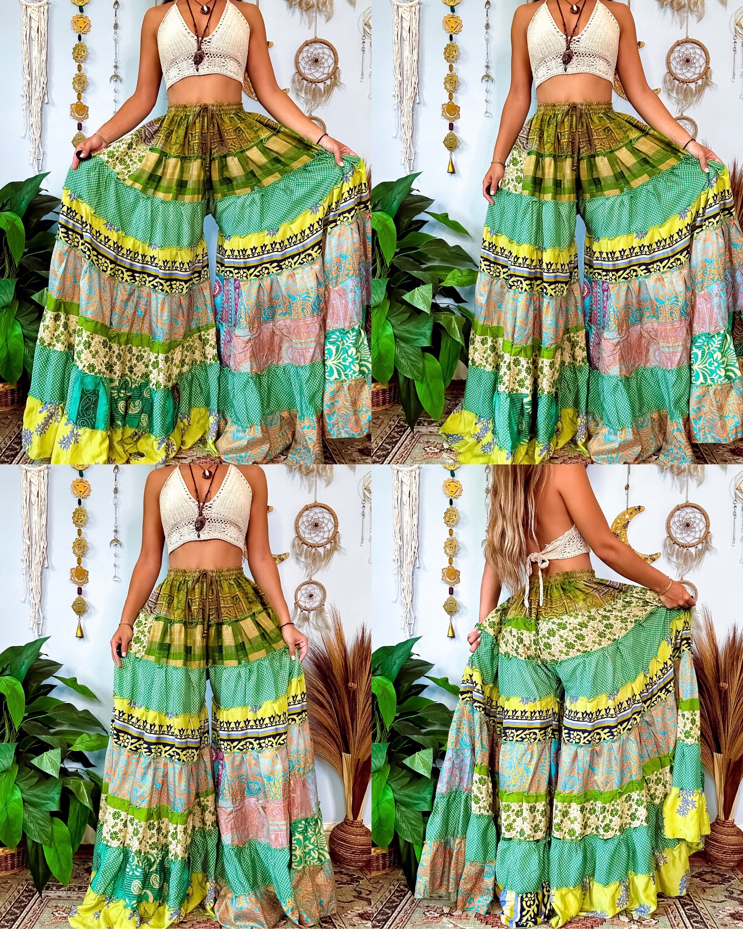 PATCHWORK TIERED PANTS (TALL)