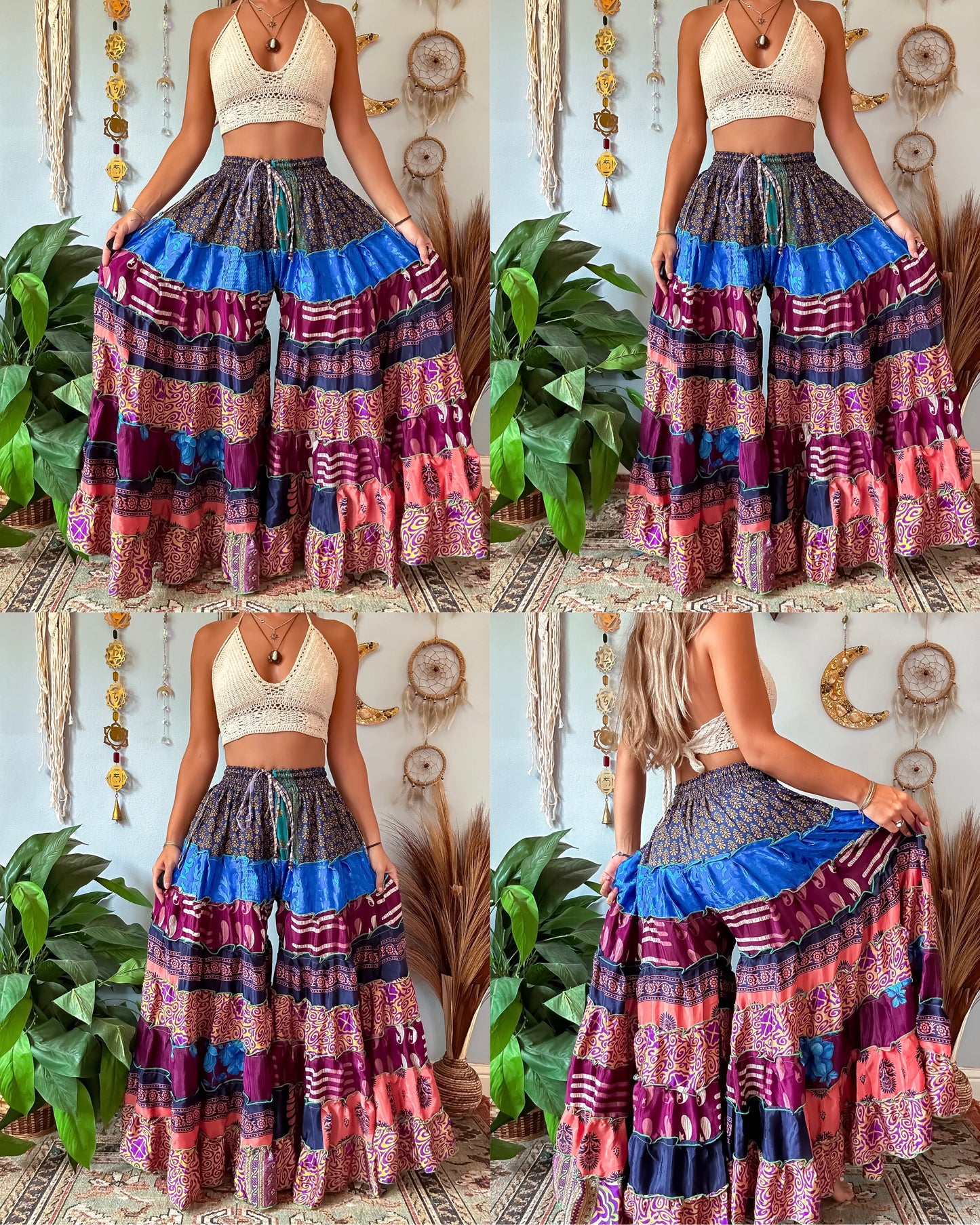 PATCHWORK TIERED PANTS