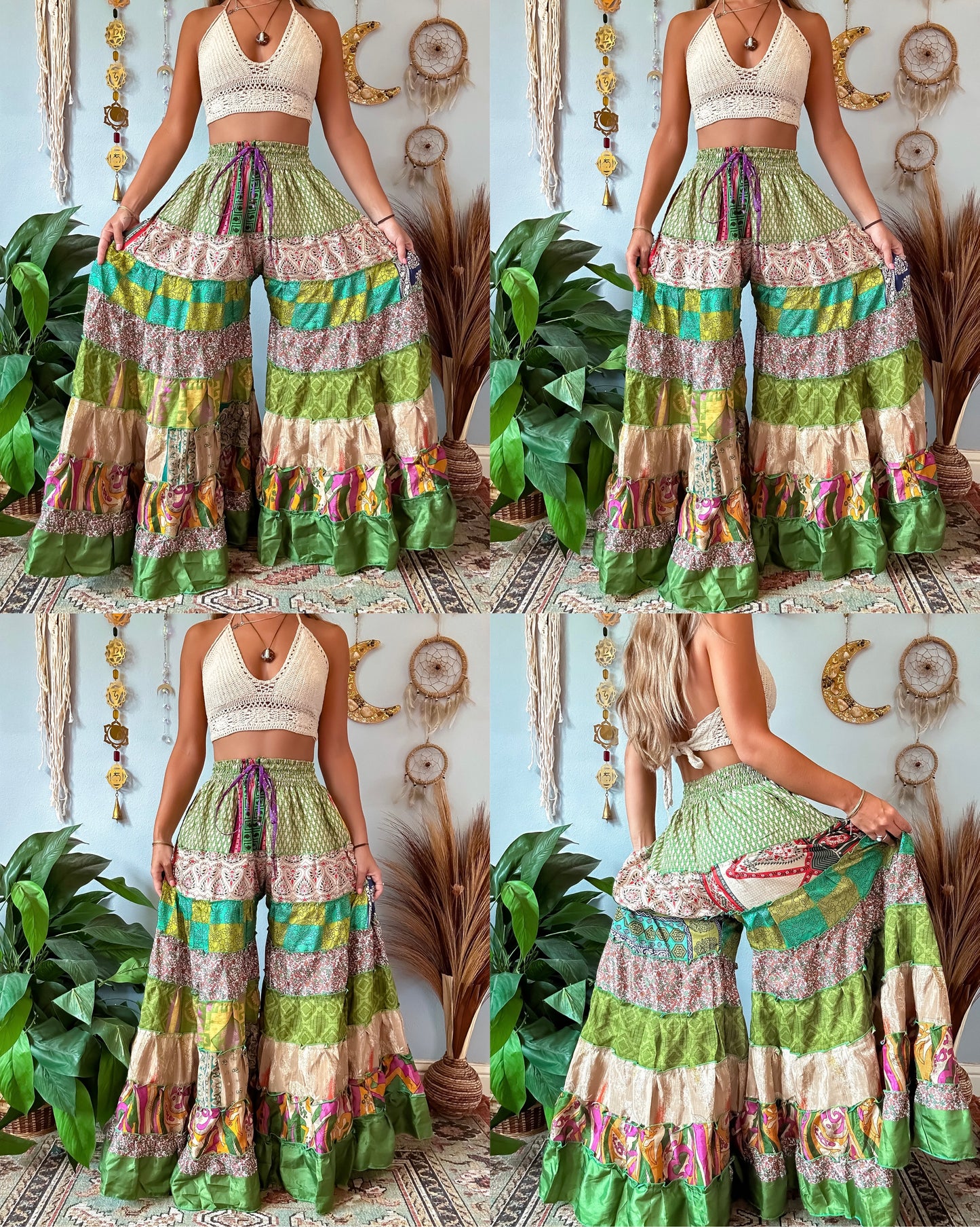 PATCHWORK TIERED PANTS