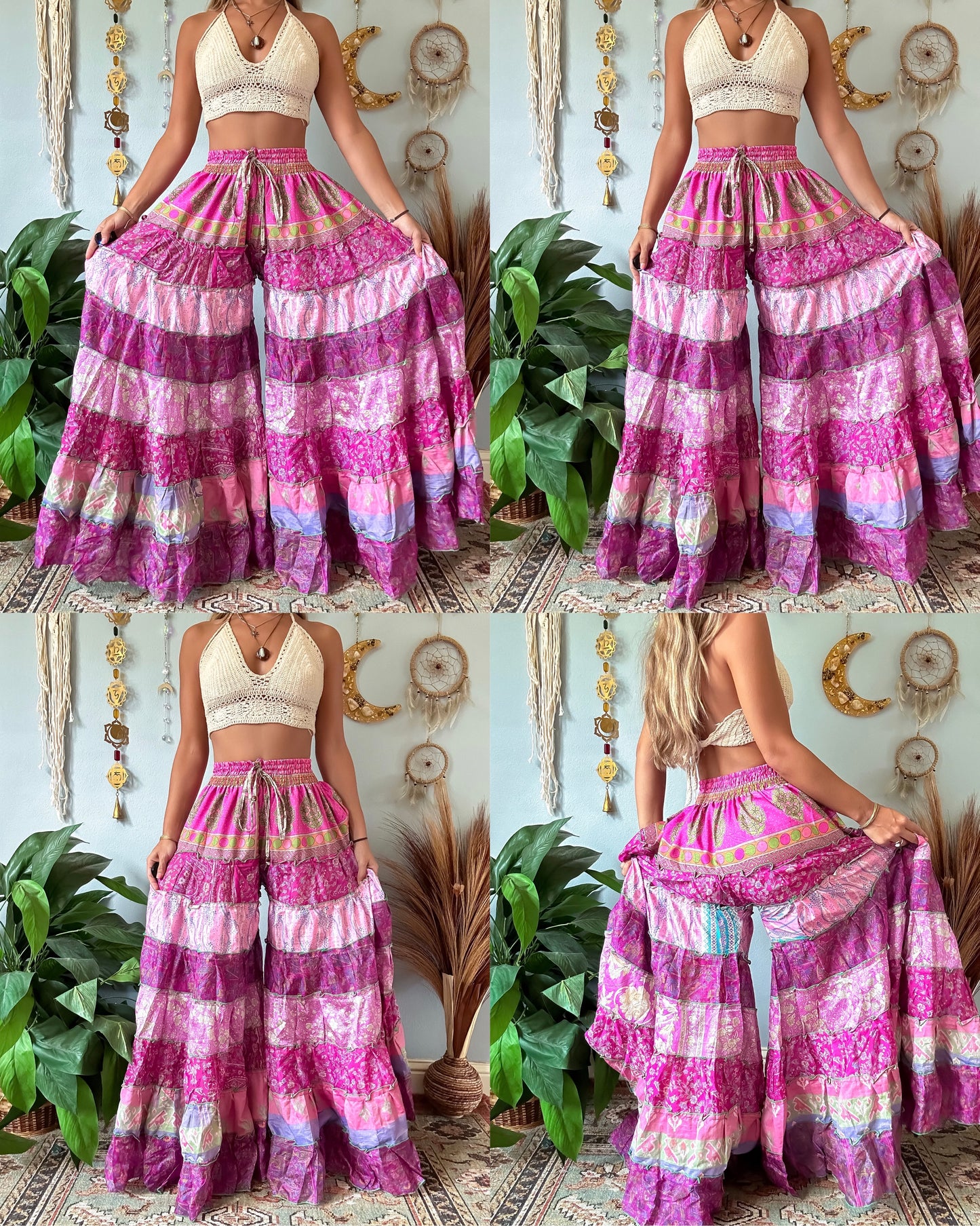 PATCHWORK TIERED PANTS
