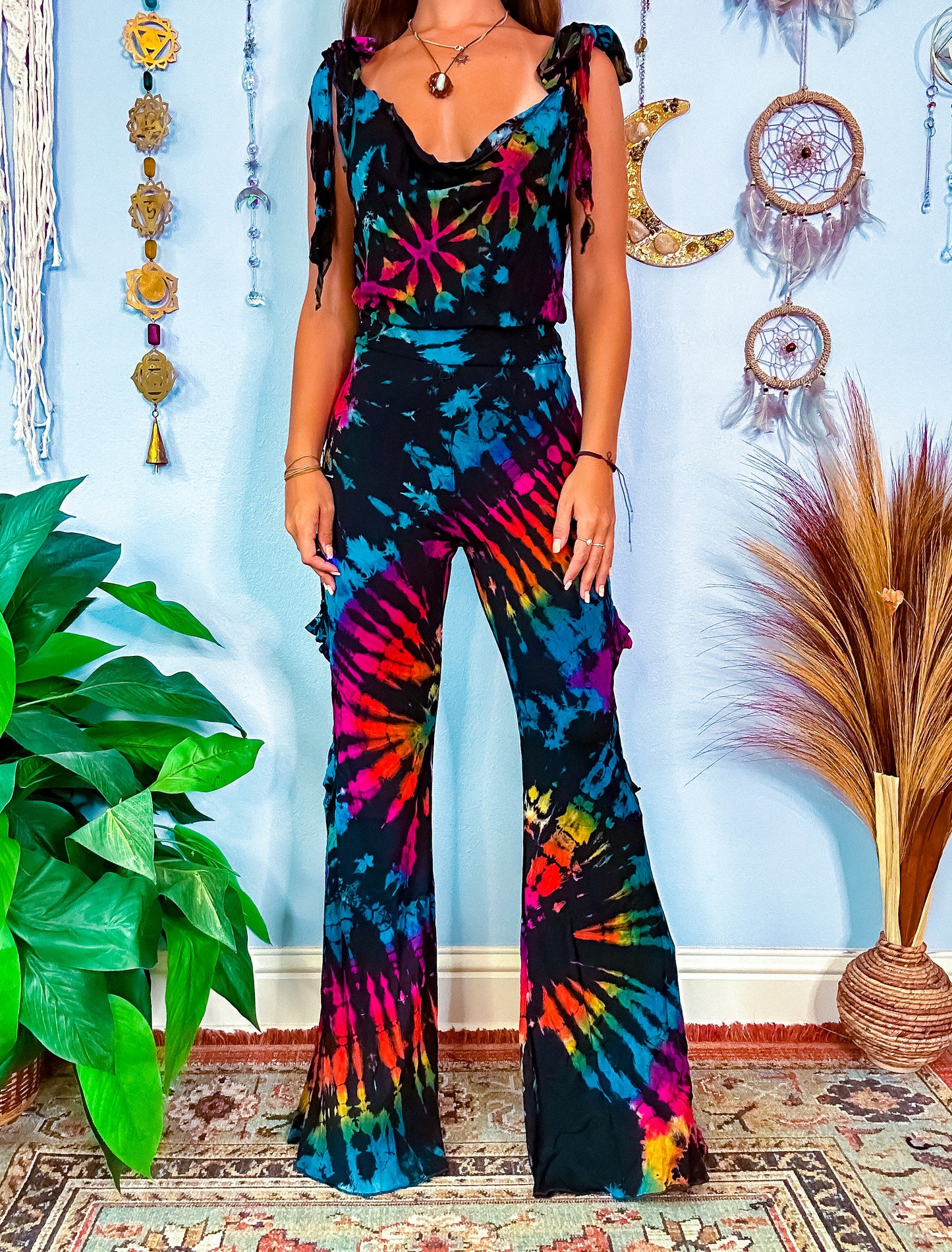 AURORA CONVERIBLE JUMPSUIT / FLOW PANTS - BLACK
