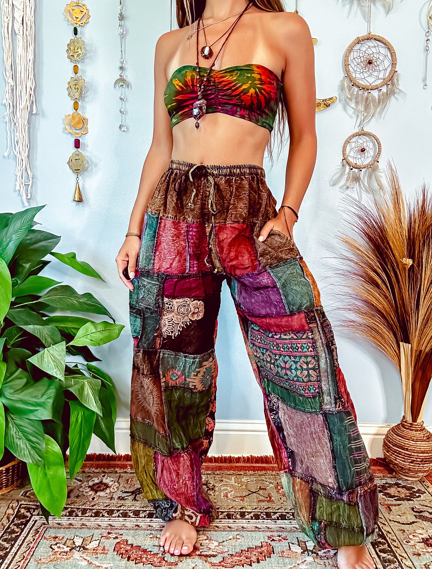 WOODLAND HAREM TROUSERS - EARTH