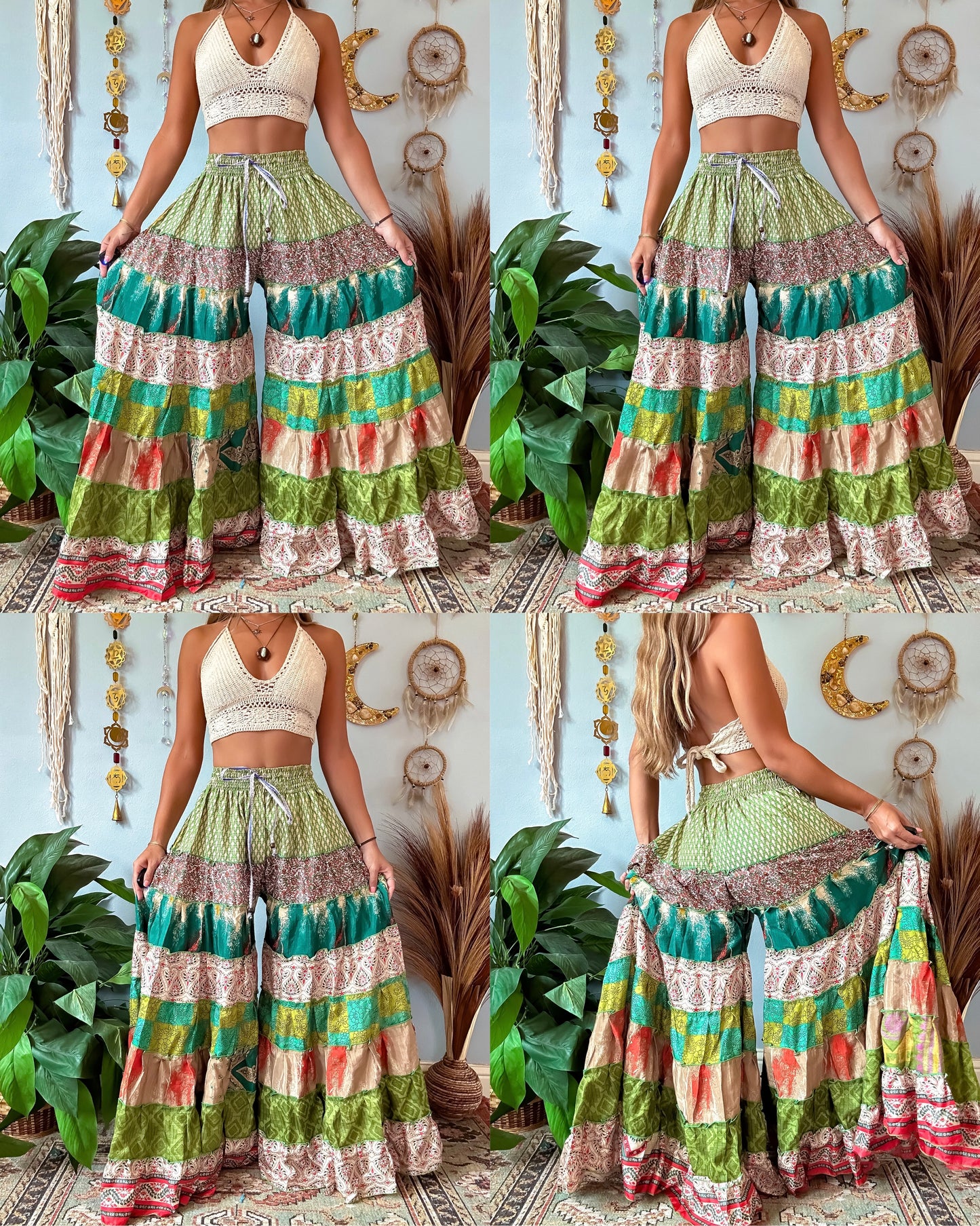 PATCHWORK TIERED PANTS
