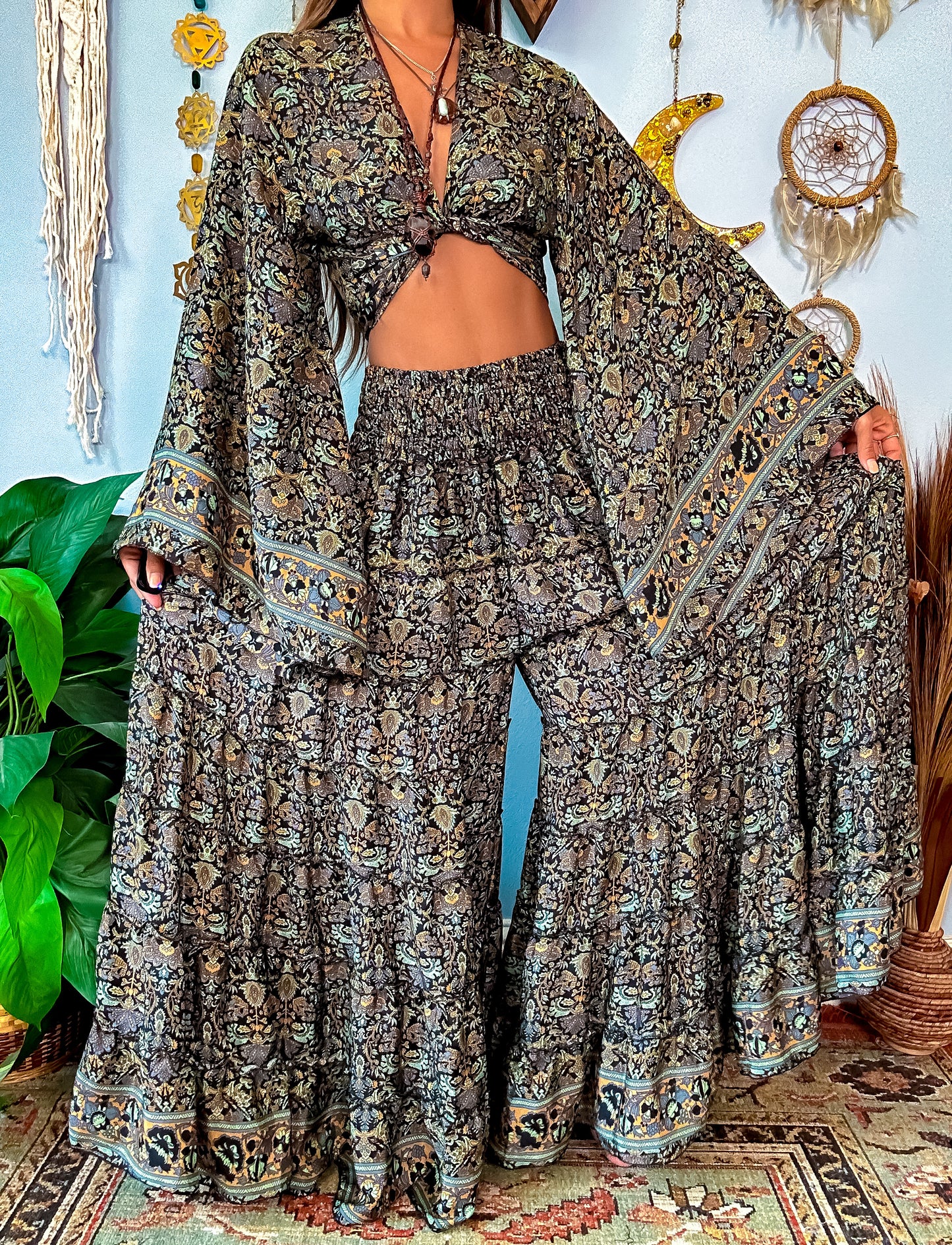 WILLOW TOP & PANTS SET - BLACK