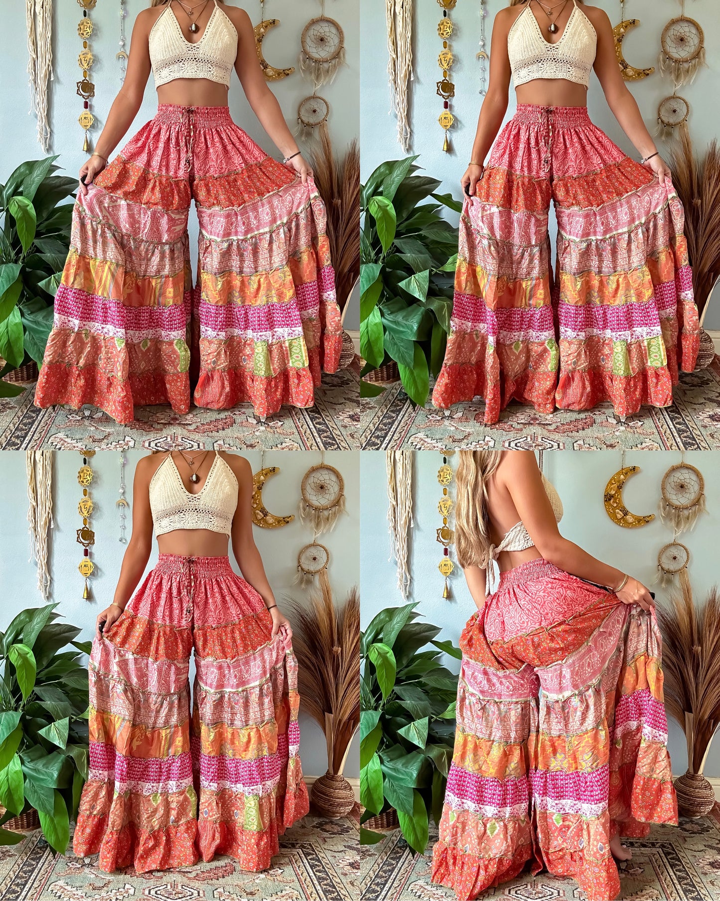 PATCHWORK TIERED PANTS