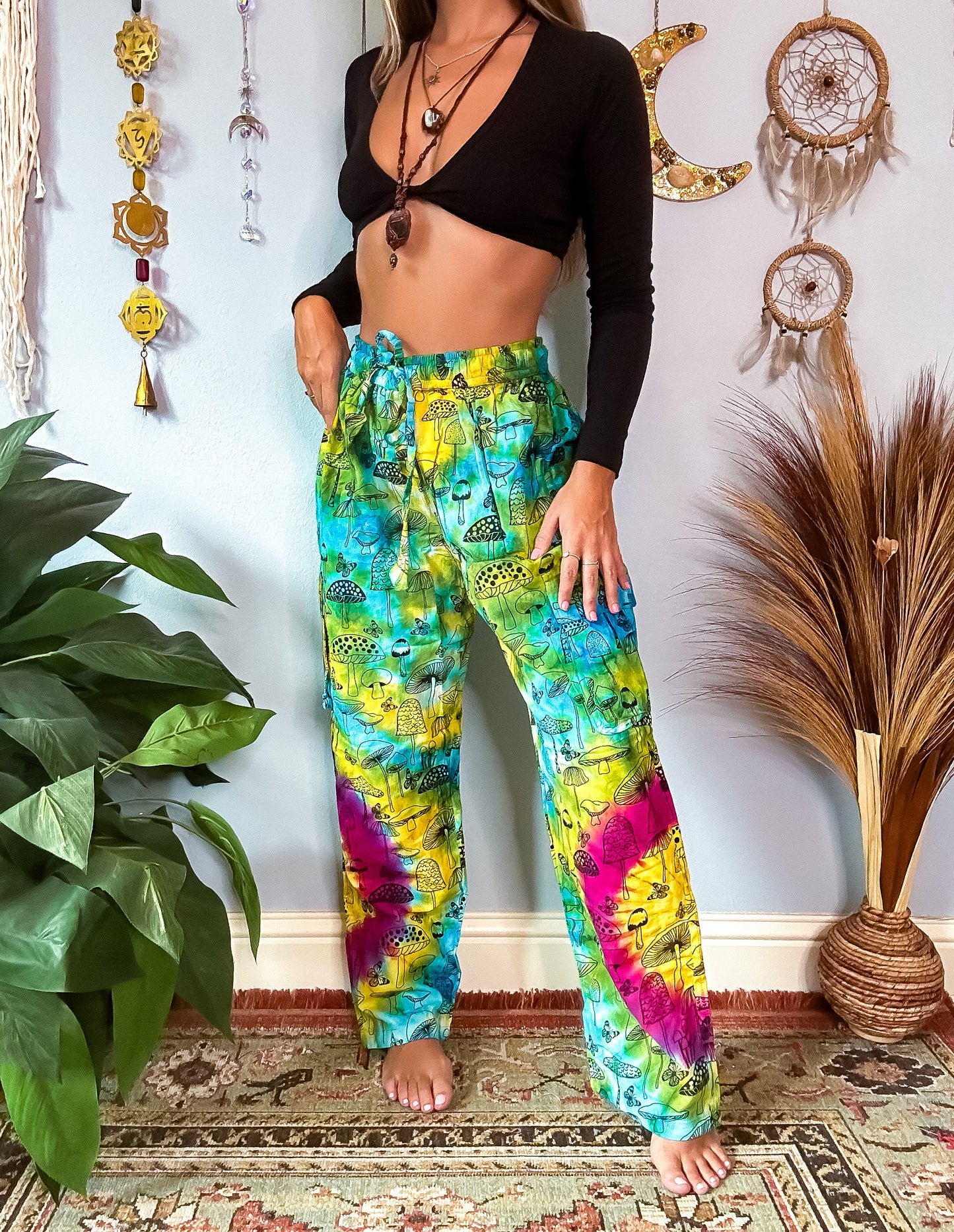 SWIRL BUTTERFLY TRIPS STRAIGHT LEG TROUSERS