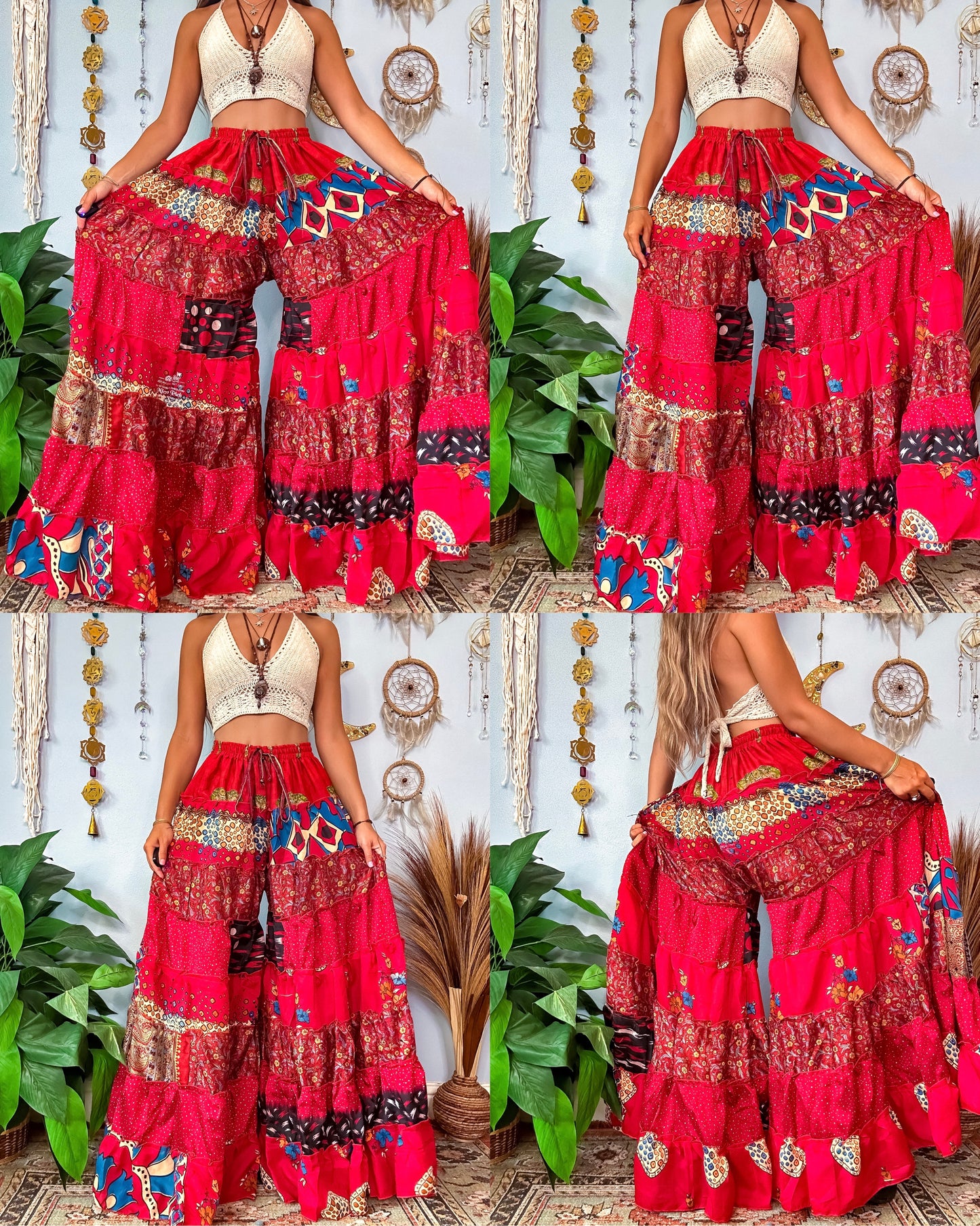 PATCHWORK TIERED PANTS (TALL)