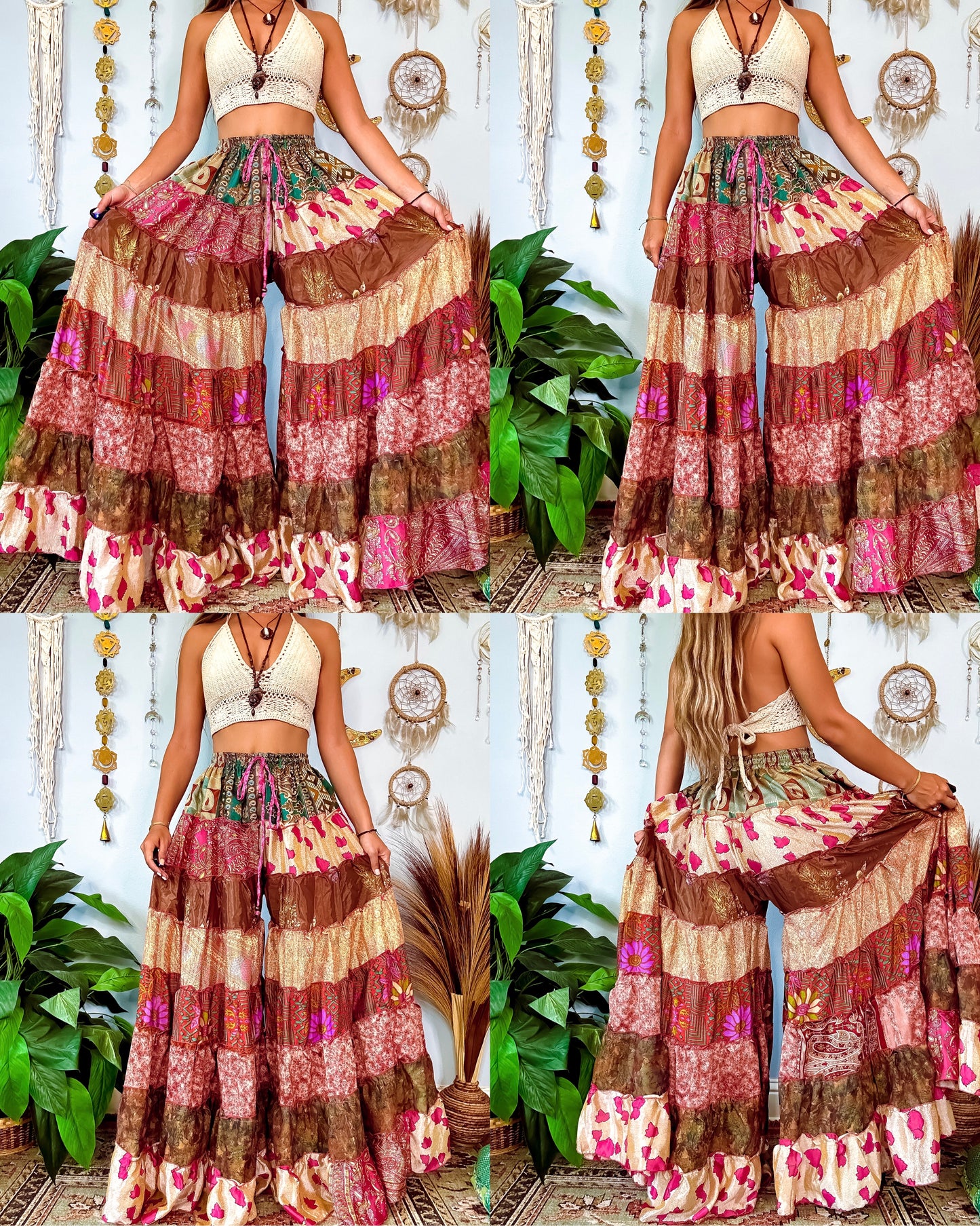 PATCHWORK TIERED PANTS (TALL)