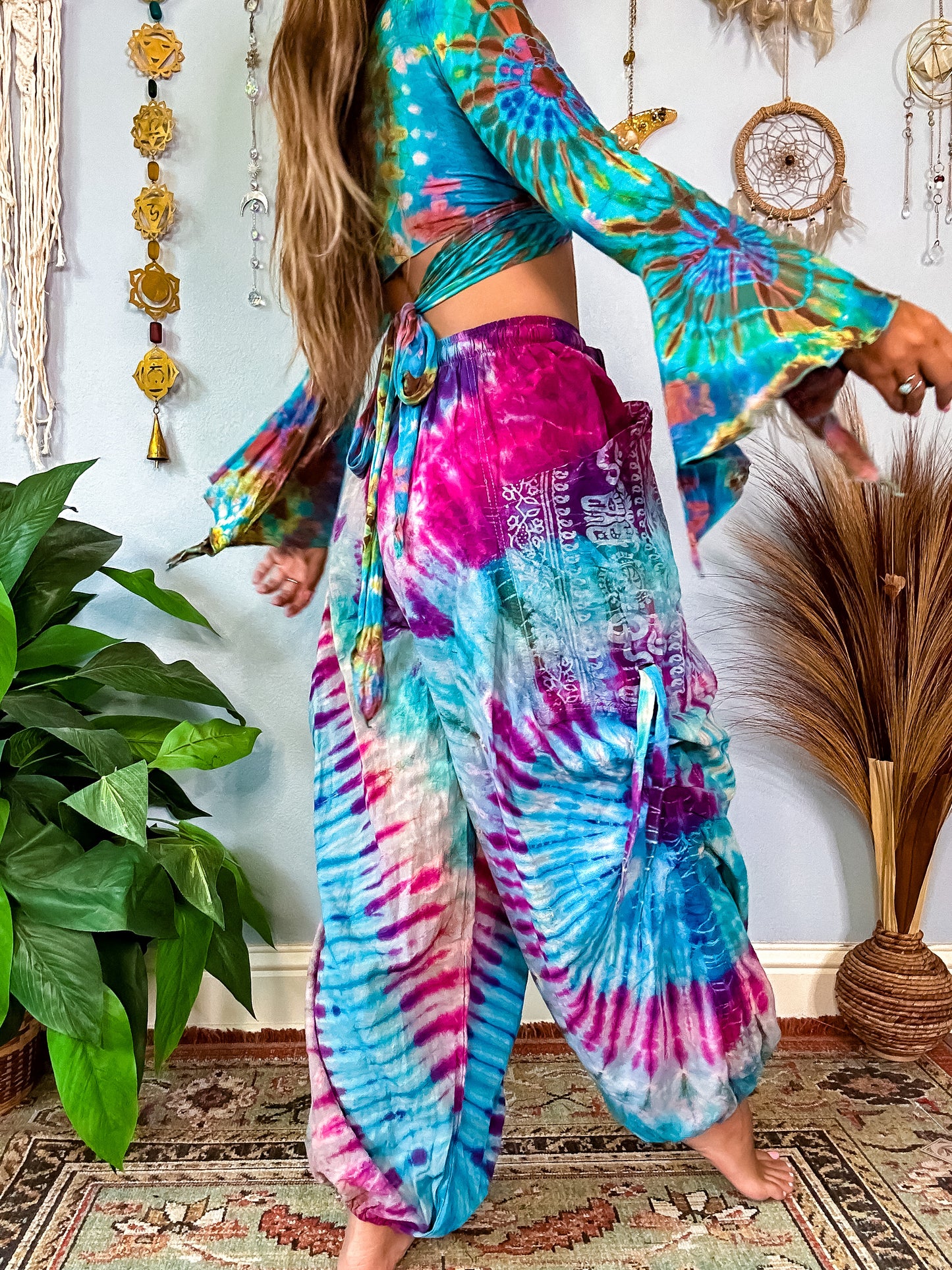 NALANI HAREM TROUSERS - PINK & BLUE