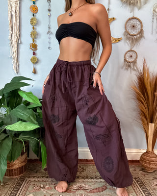 LOUKA HAREM TROUSERS - CHOCOLATE BERRY