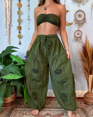 LOUKA HAREM TROUSERS - OLIVE