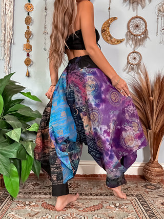 OMARI DROP CROTCH HAREM TROUSERS - STONE