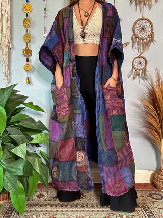 WOODLAND PATCHWORK DUSTER - BERRY