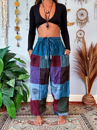 PATCHWORK HAREM TROUSERS