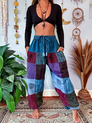 PATCHWORK HAREM TROUSERS