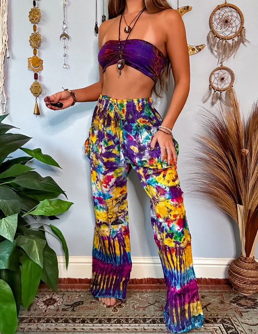 TIE DYE MUSHROOM STRAIGHT LEG TROUSERS