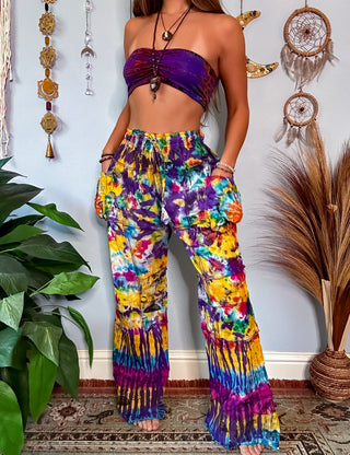 TIE DYE MUSHROOM STRAIGHT LEG TROUSERS
