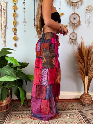 WOODLAND WIDE LEG TROUSERS - BOYSENBERRY
